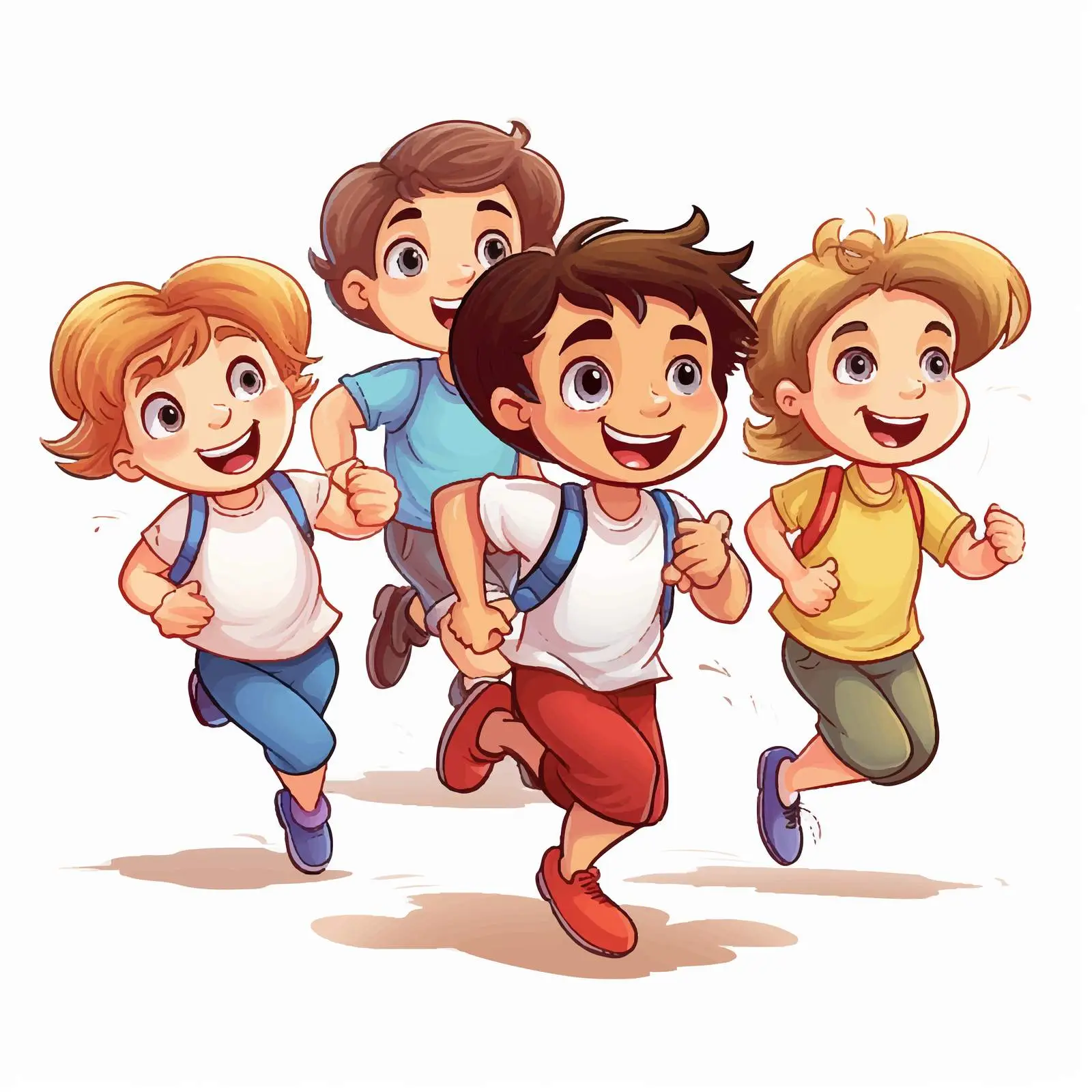 Kids Running Illustration on White Background — free download from Dotvec