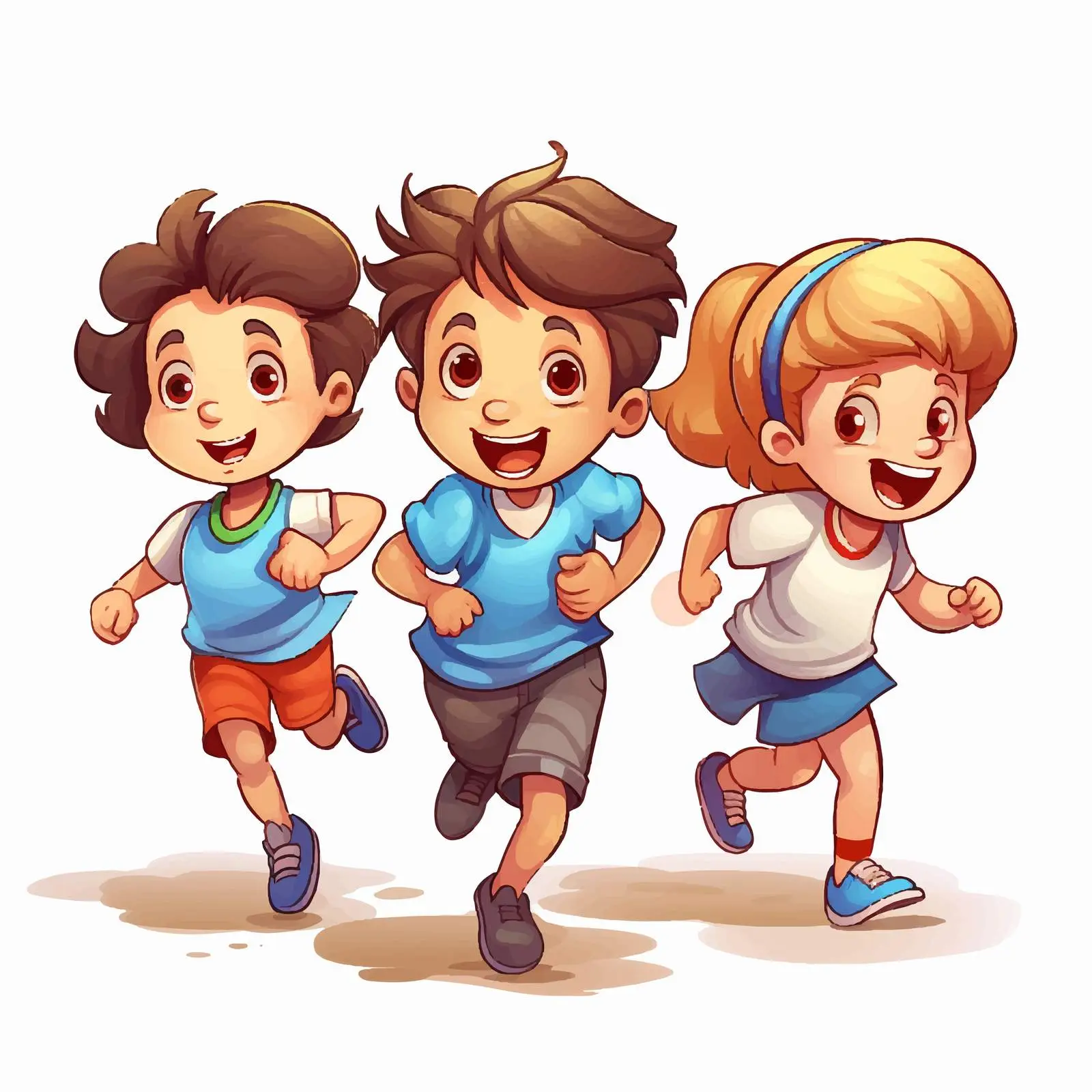 Playful Kids Running on White Background Vector — free download from Dotvec
