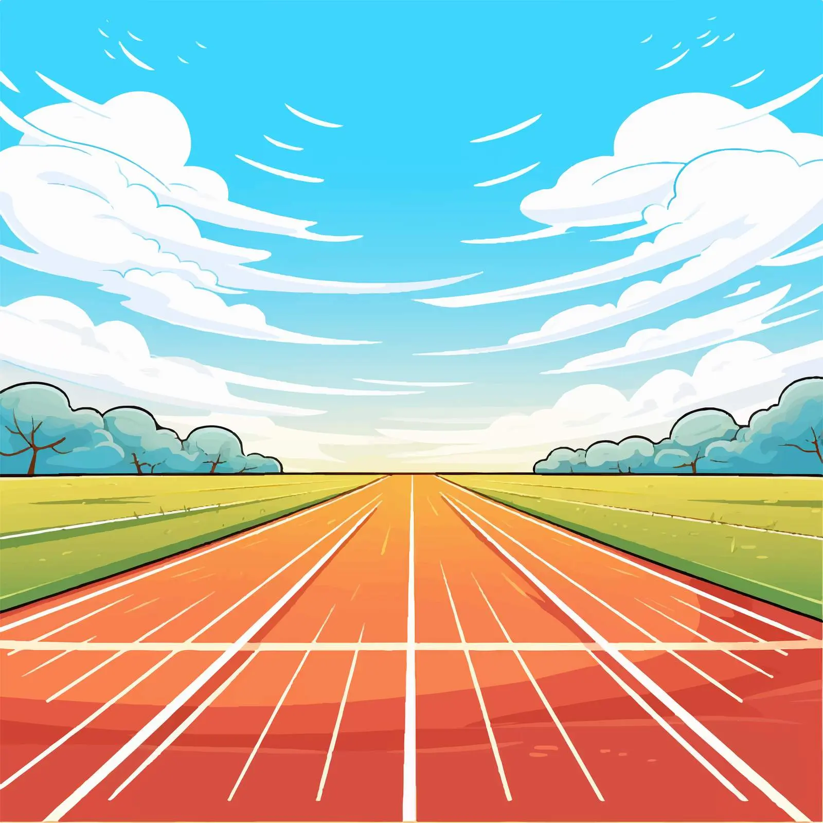 Cartoon Illustration of a Running Track – free fitness vector image from Dotvec