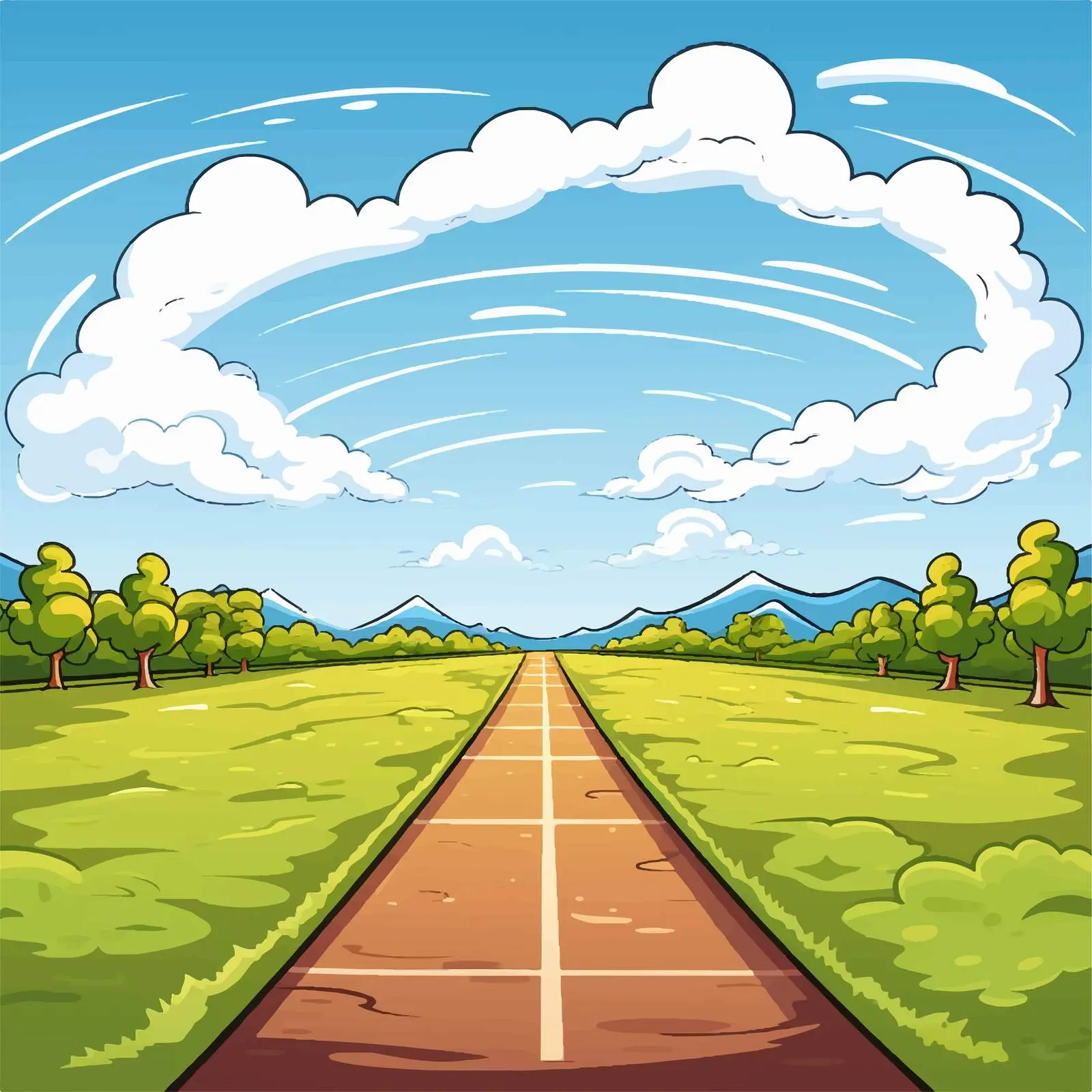 Cartoon Illustration of a Running Track — free download from Dotvec