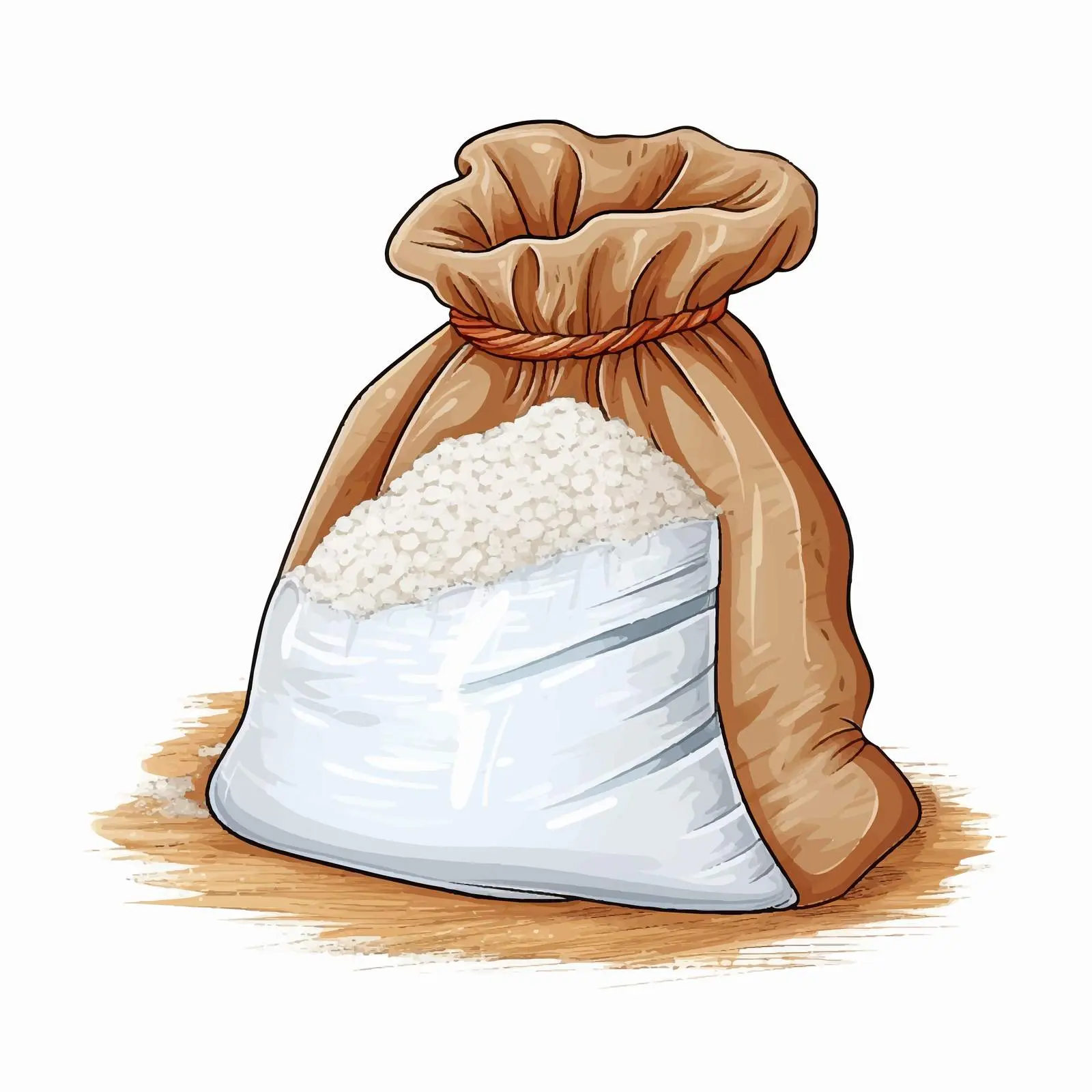 Sack of Flour Illustration on White Background — free download from Dotvec
