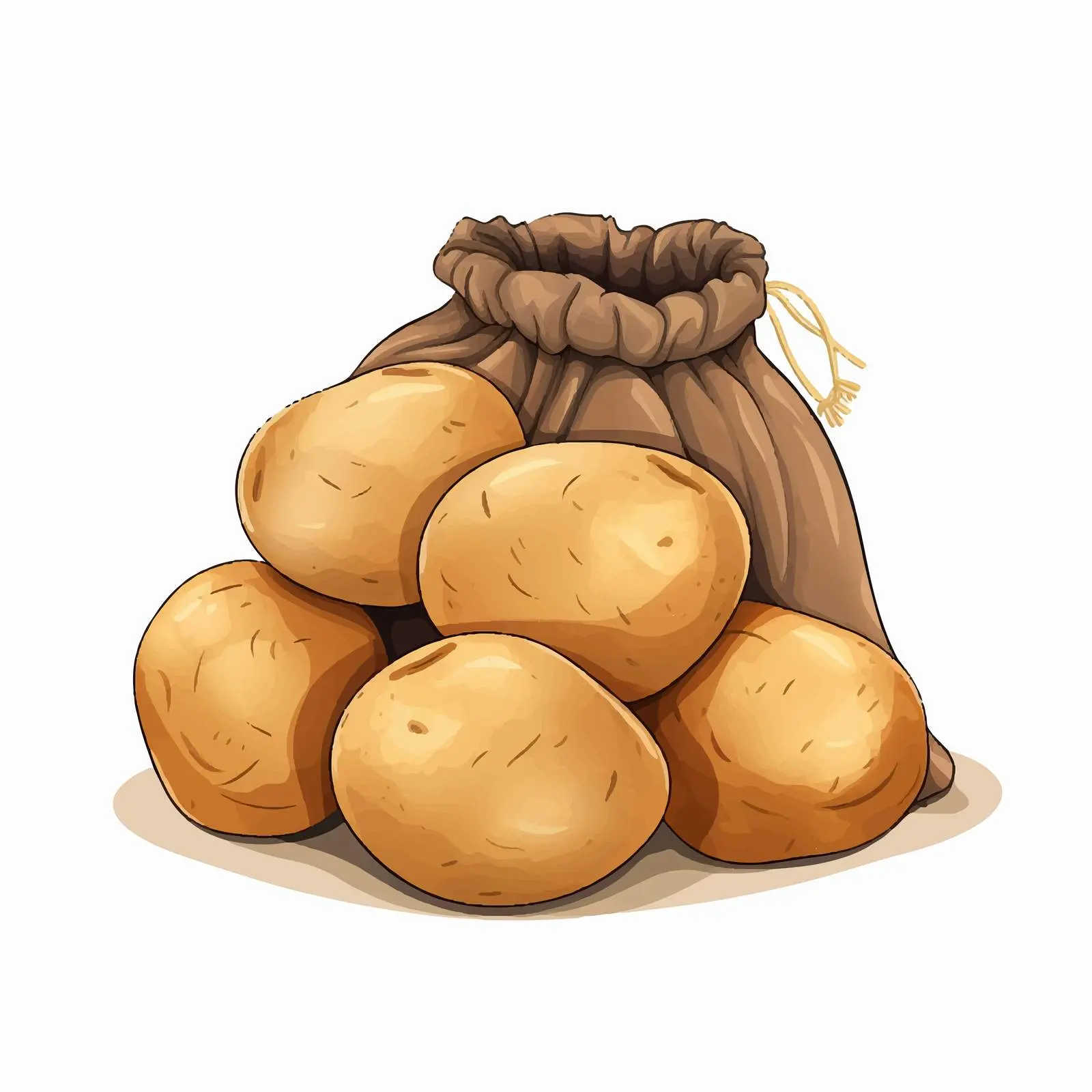 Sack of Potatoes on White Background — free download from Dotvec
