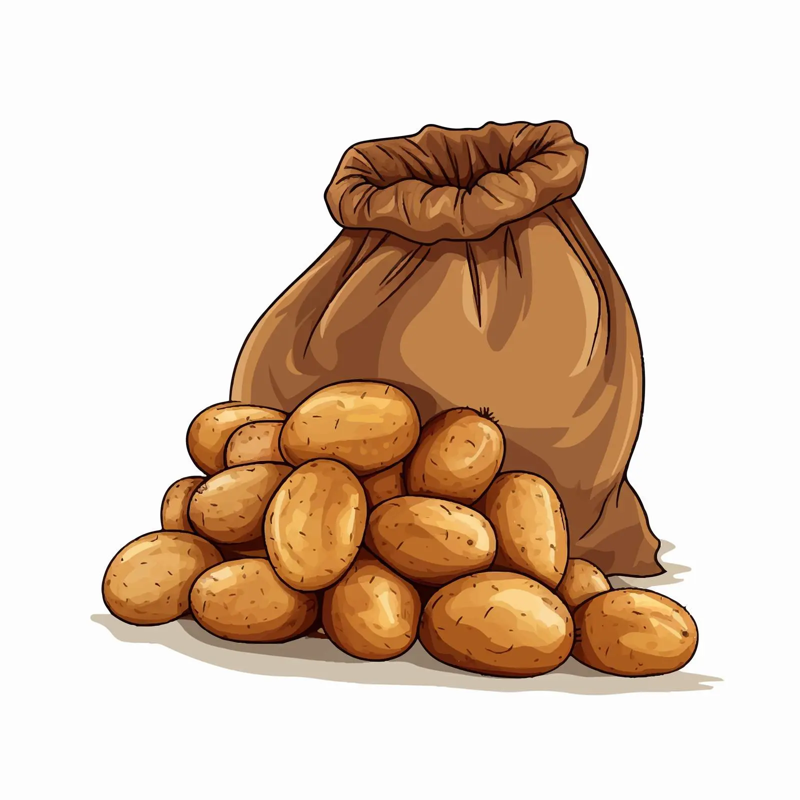 Sack of Potatoes on White Background — free download from Dotvec
