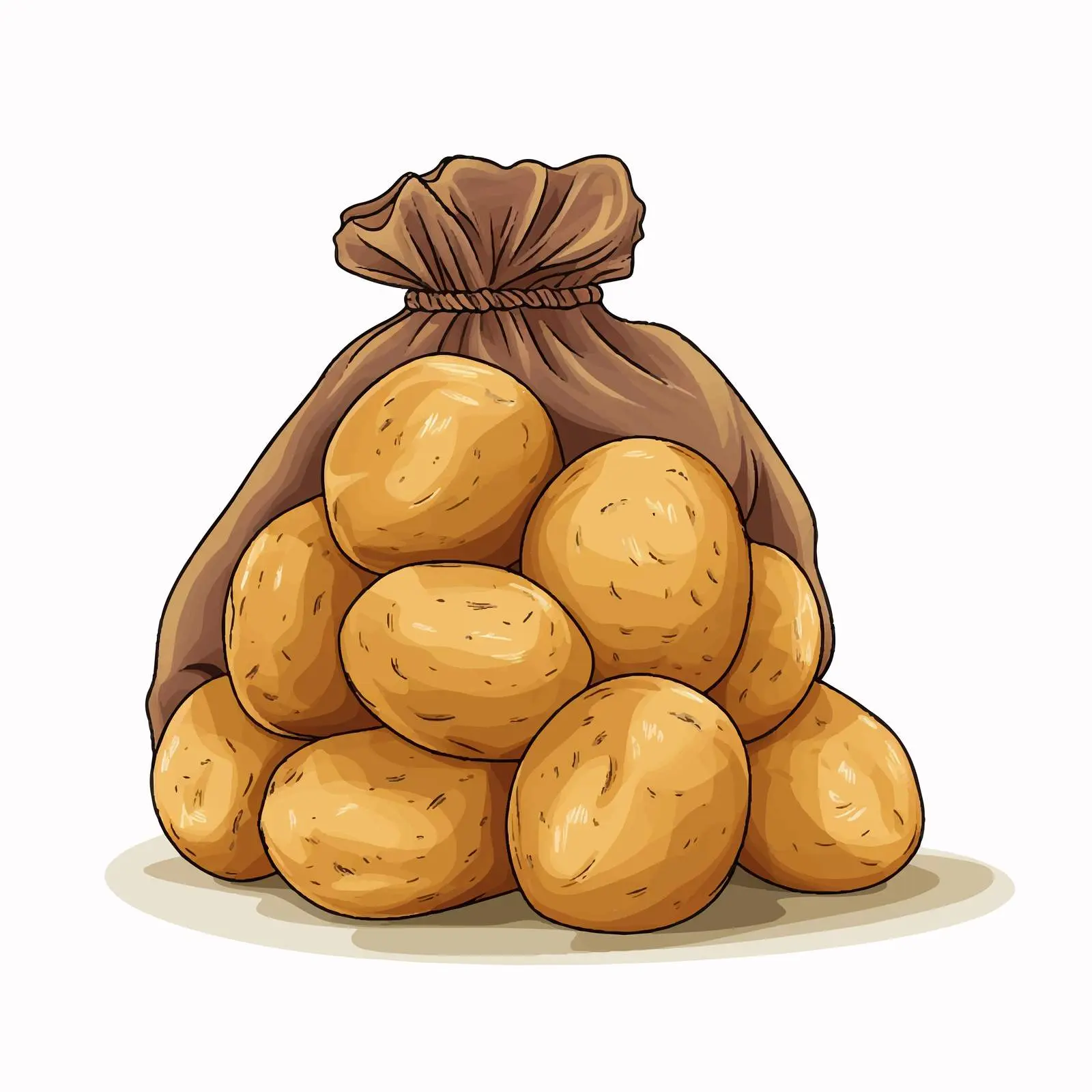 Sack of Potatoes on White Background — free download from Dotvec