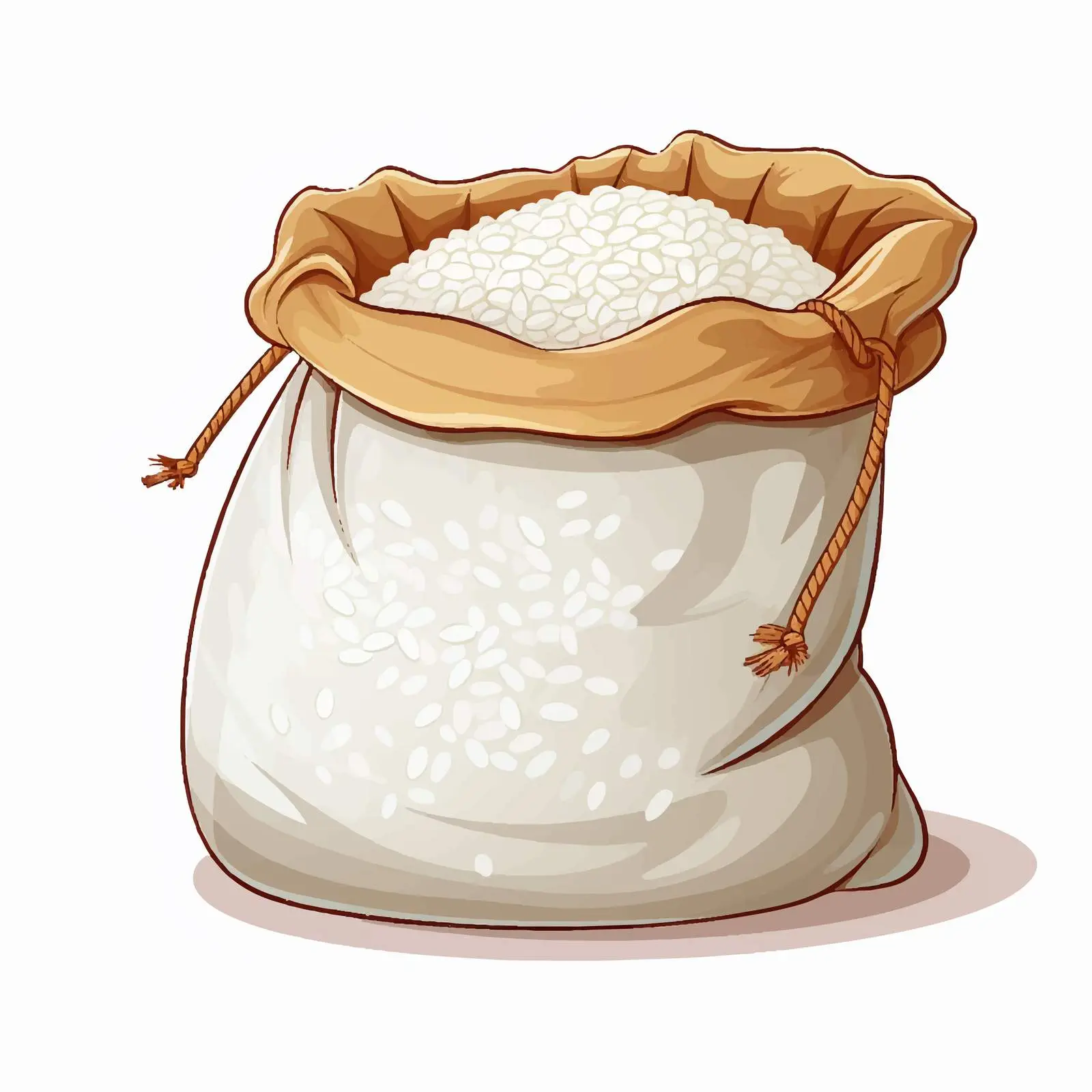 Sack of White Rice on White Background – free market produce image from Dotvec