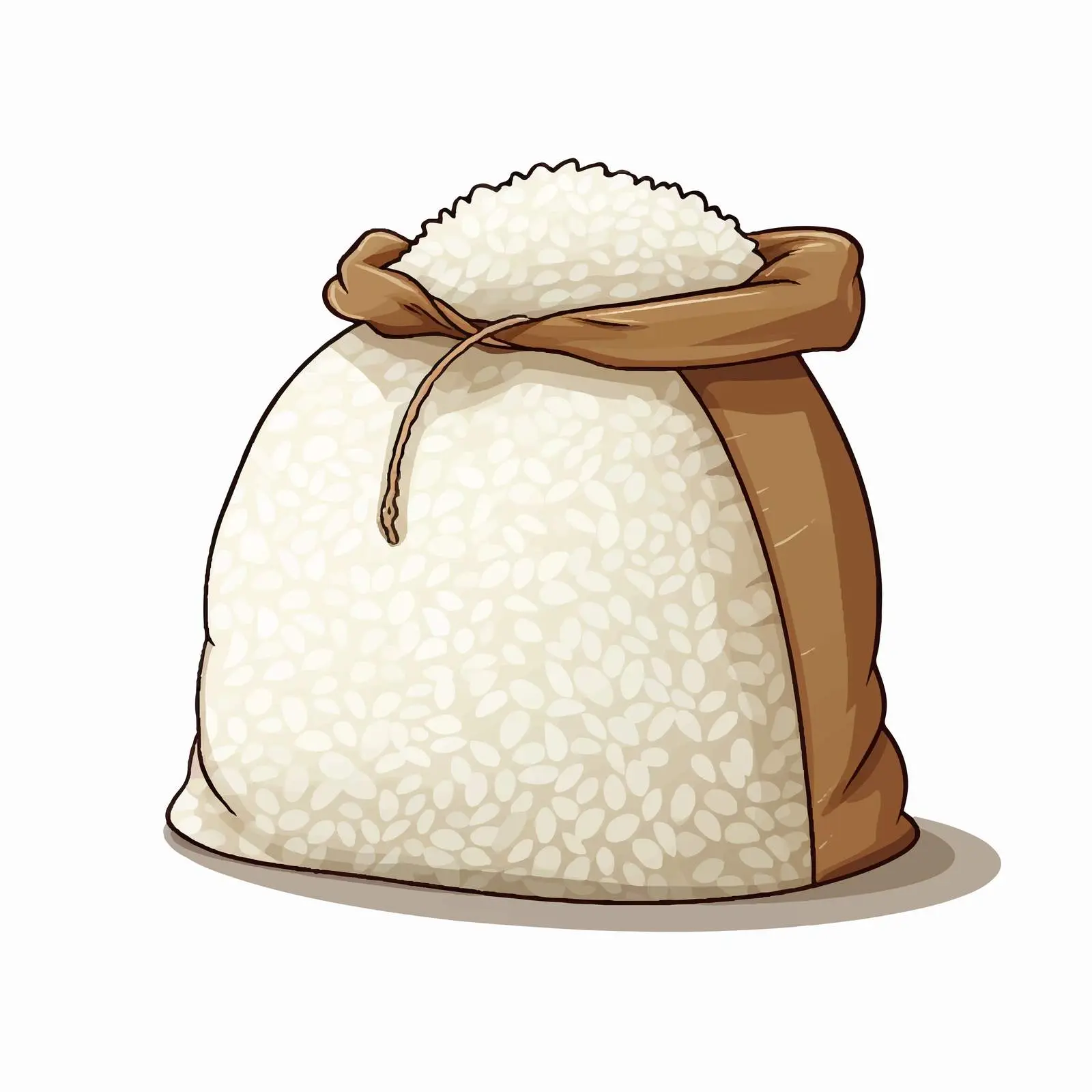 White Rice Sack Illustration on White Background — free download from Dotvec