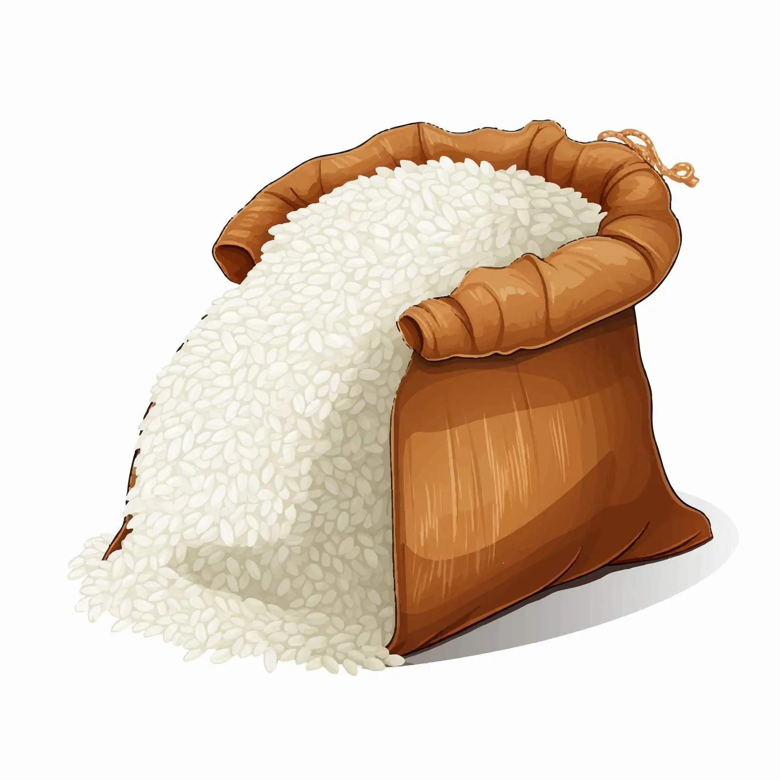 Sack of White Rice on White Background – free food display image from Dotvec