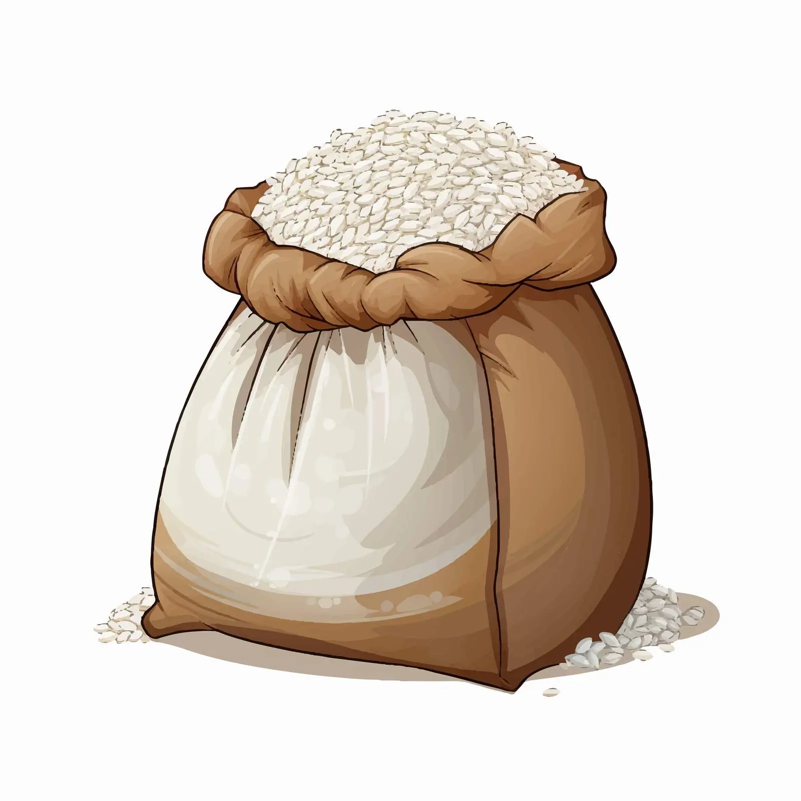 Sack of White Rice on White Background — free download from Dotvec