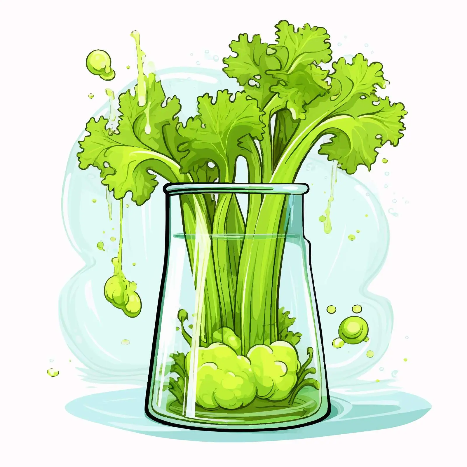 Science Experiment with Celery Color Change — free download from Dotvec