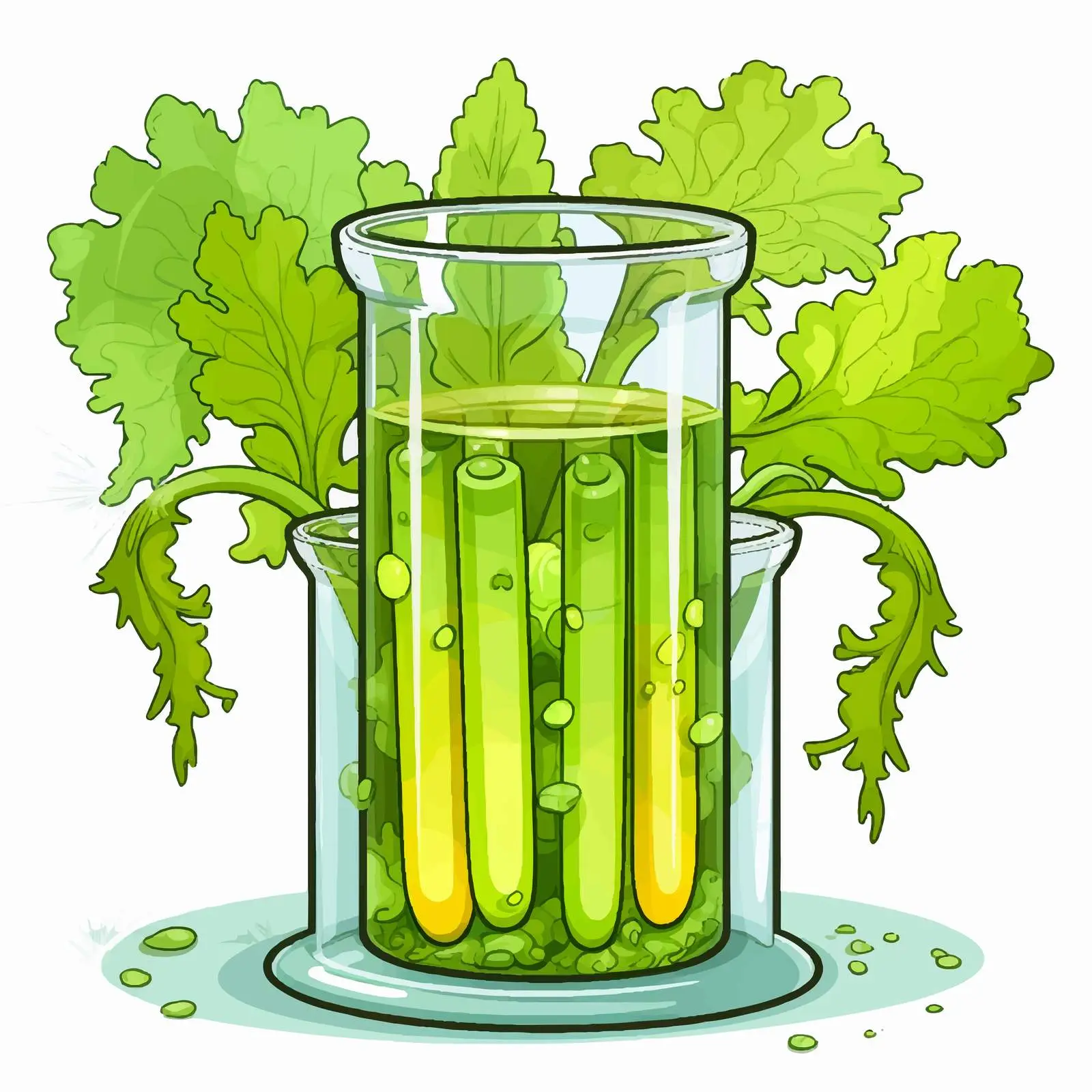 Celery Science Experiment Illustration — free download from Dotvec