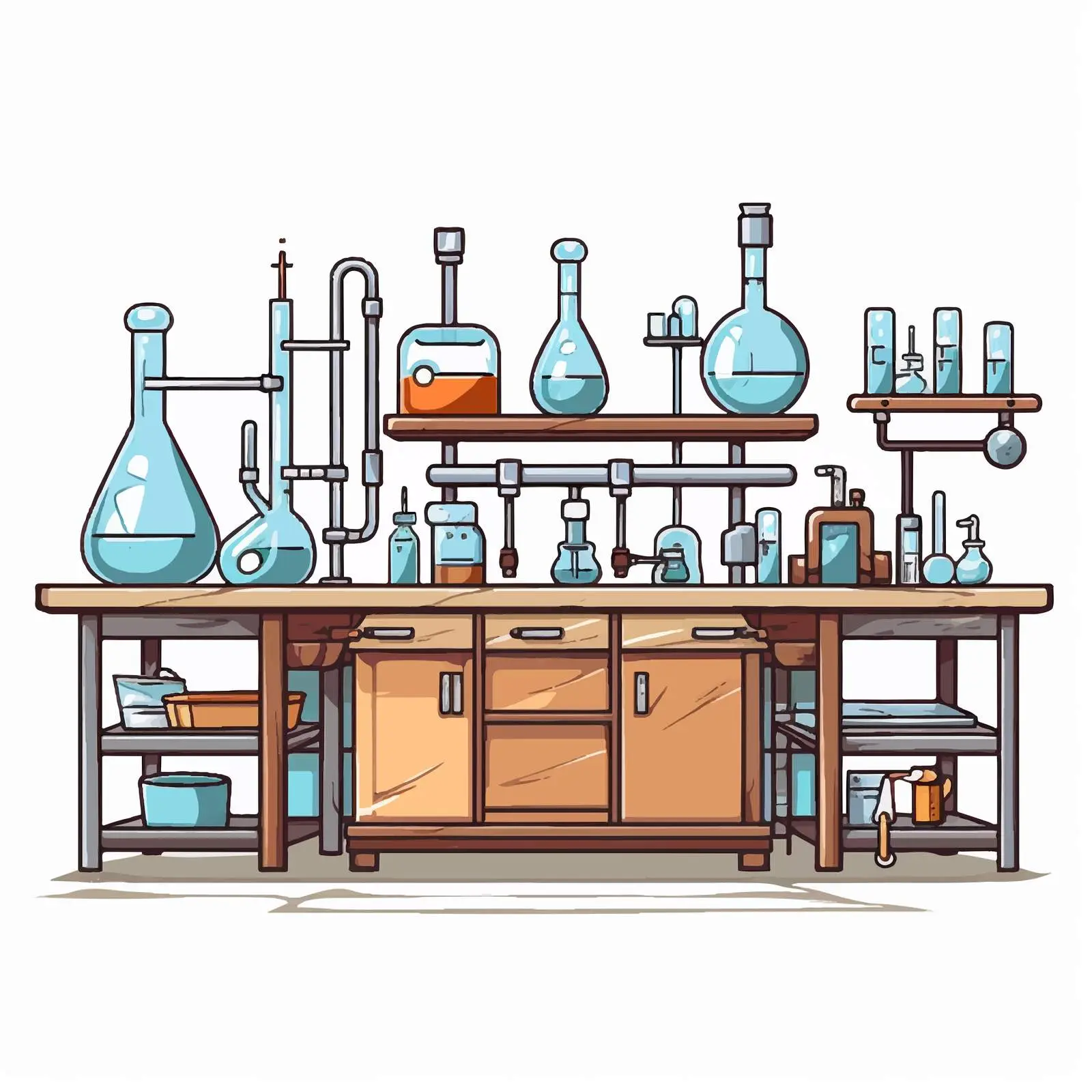 Cartoon Science Laboratory Vector Illustration — free download from Dotvec