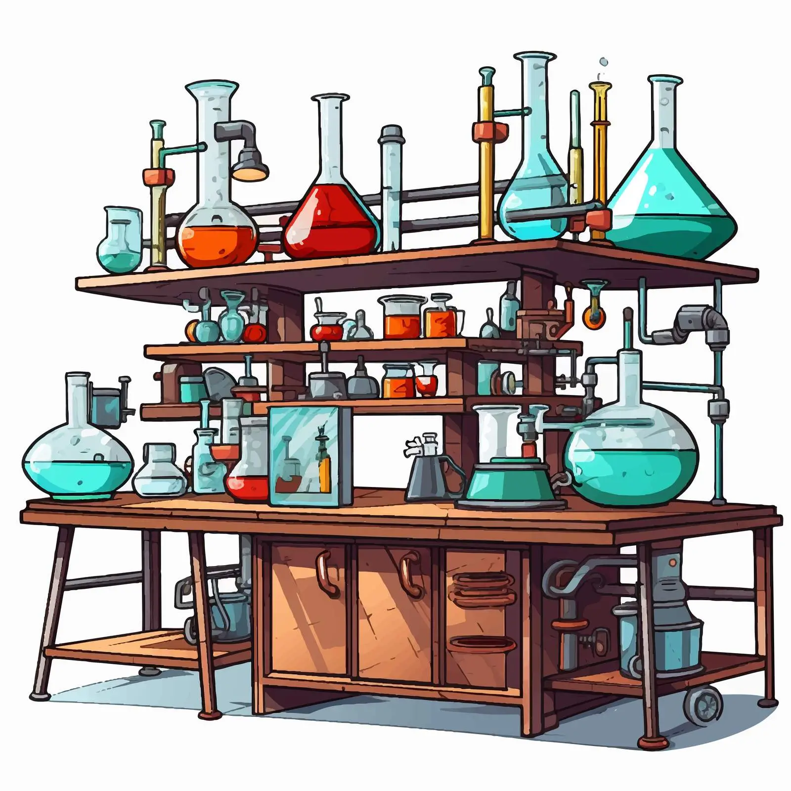 Cartoon Science Laboratory Illustration Vector — free download from Dotvec
