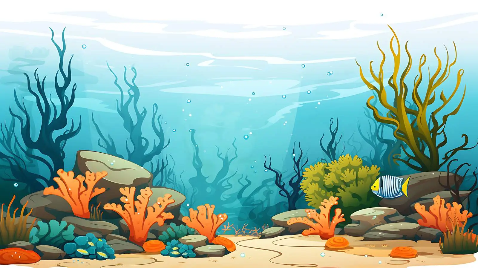 Sea Scenery Vector Cartoon Illustration — free download from Dotvec