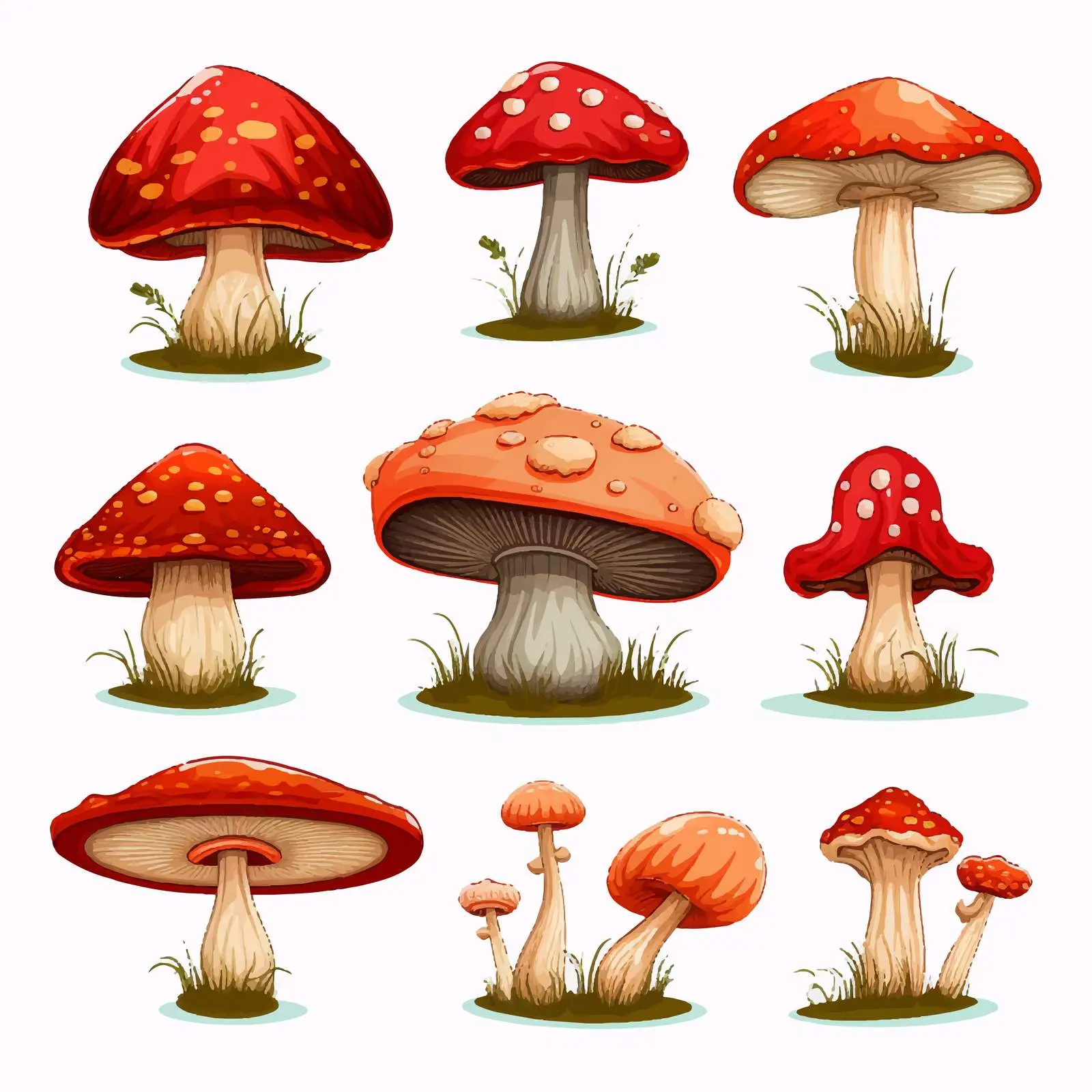 Diverse Mushroom Vector Illustrations — free download from Dotvec