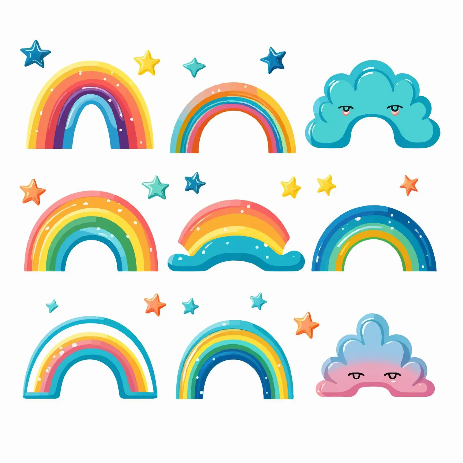 Diverse Rainbow Shape Illustrations for Creative Use – free spectrum image from Dotvec