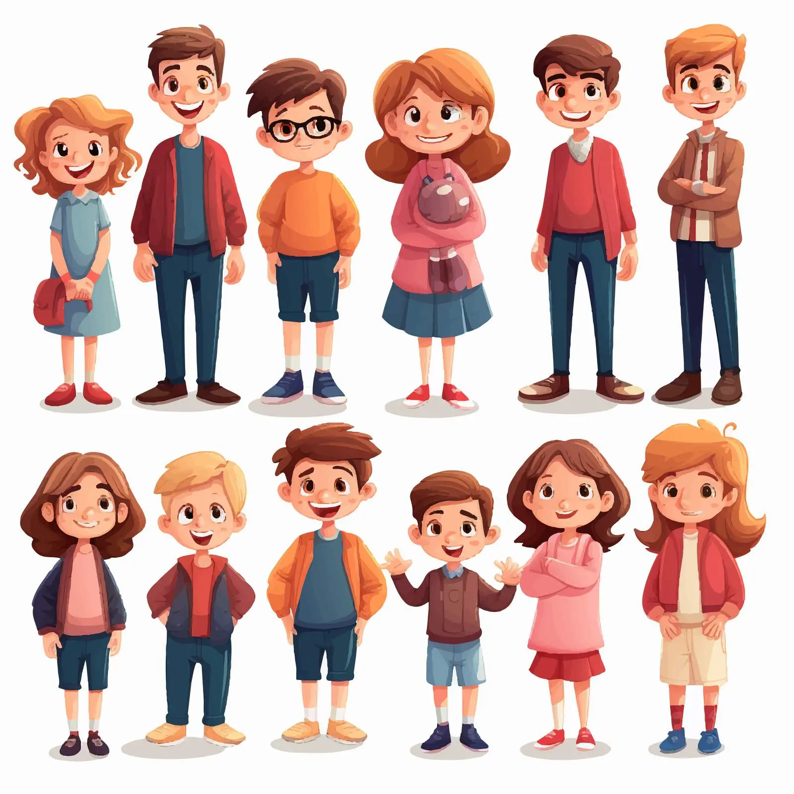 Cartoon Family Vector Illustration Set — free download from Dotvec