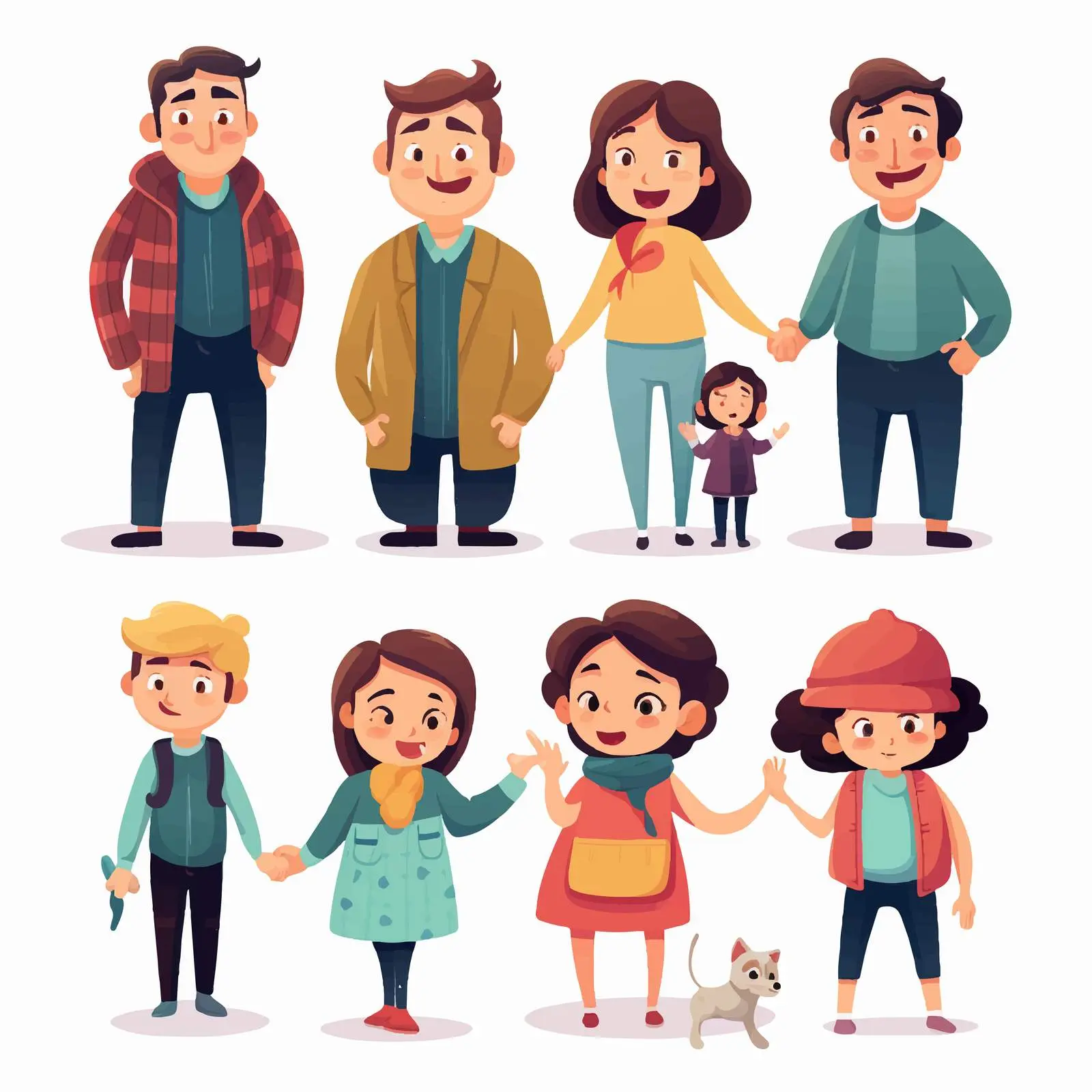 Cartoon Family Set Illustration Vector — free download from Dotvec