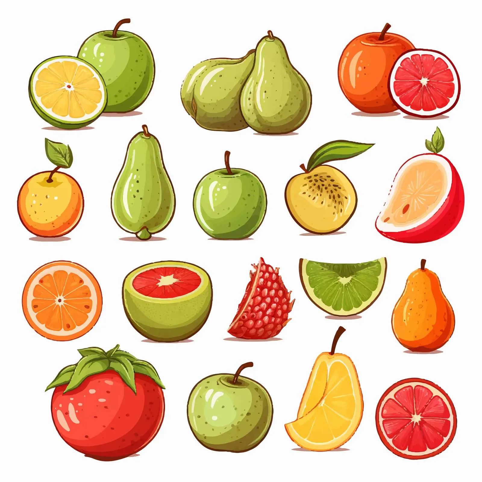 Colorful Cartoon Fruit Vector Illustration — free download from Dotvec