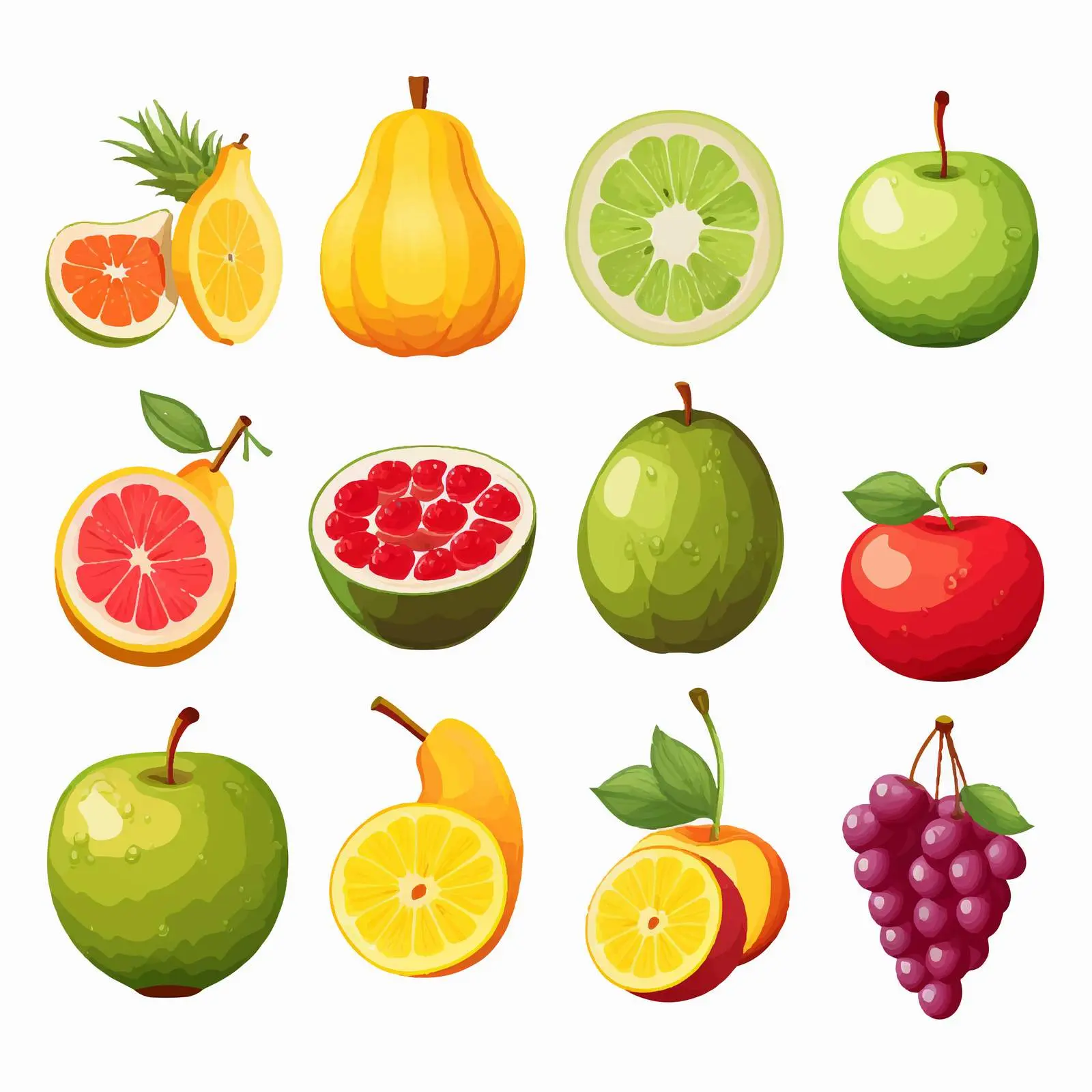 Colorful Cartoon Fruit Vector Illustration — free download from Dotvec