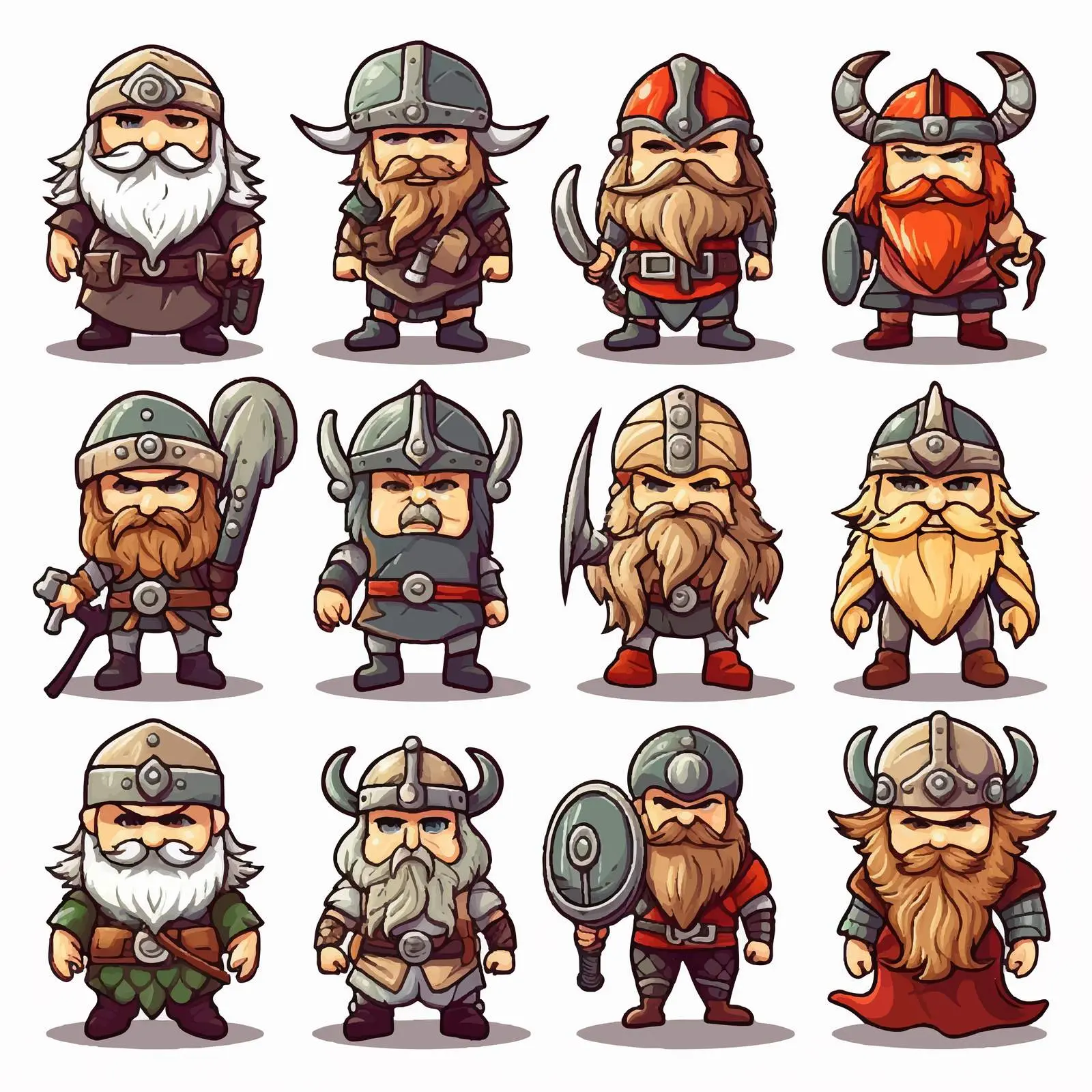 Cartoon Vikings Vector Illustrations for Creative Projects — free download from Dotvec