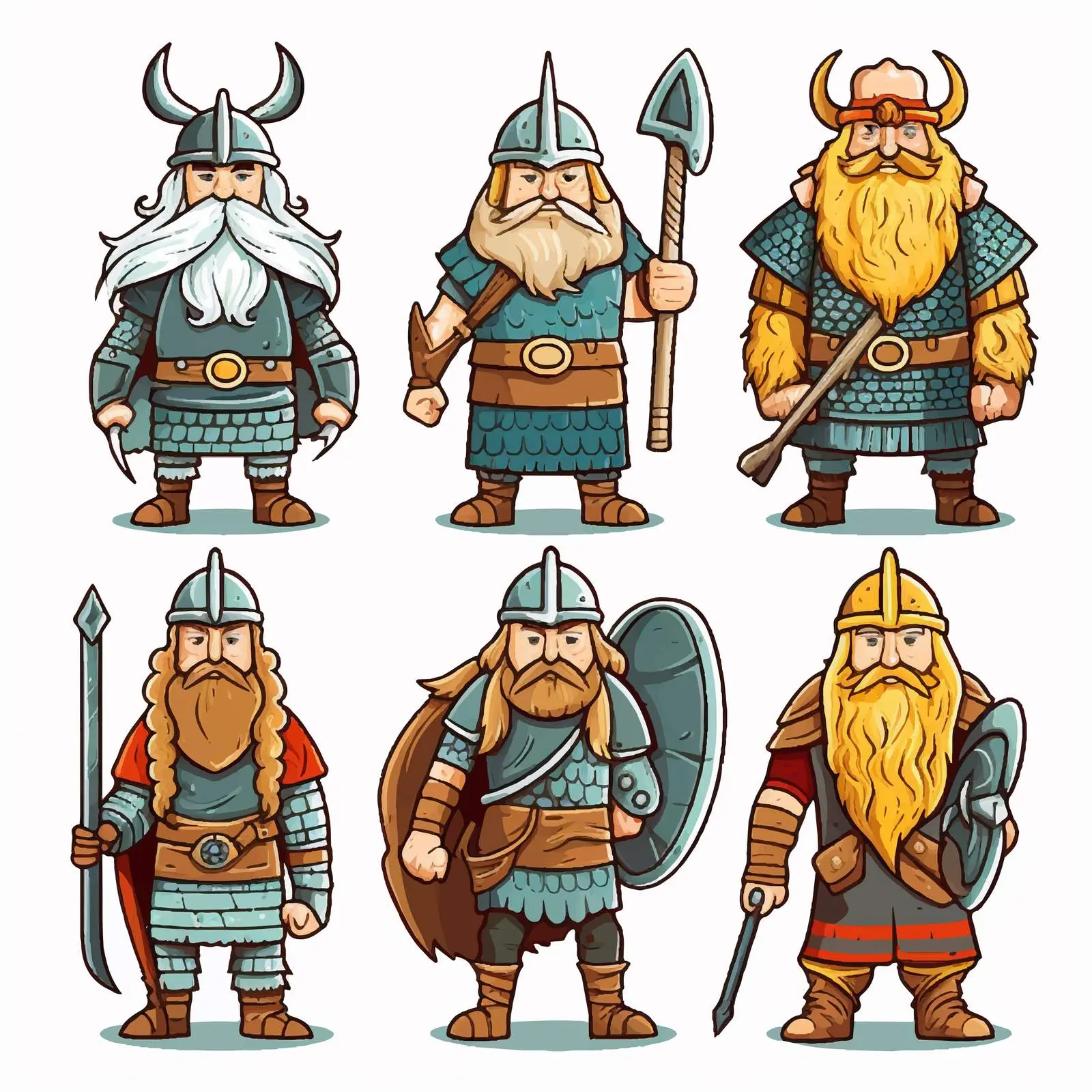 Viking Cartoon Vector Illustration Set — free download from Dotvec