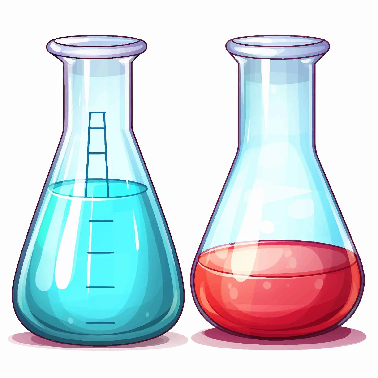 Small and Big Laboratory Beakers Illustration — free download from Dotvec