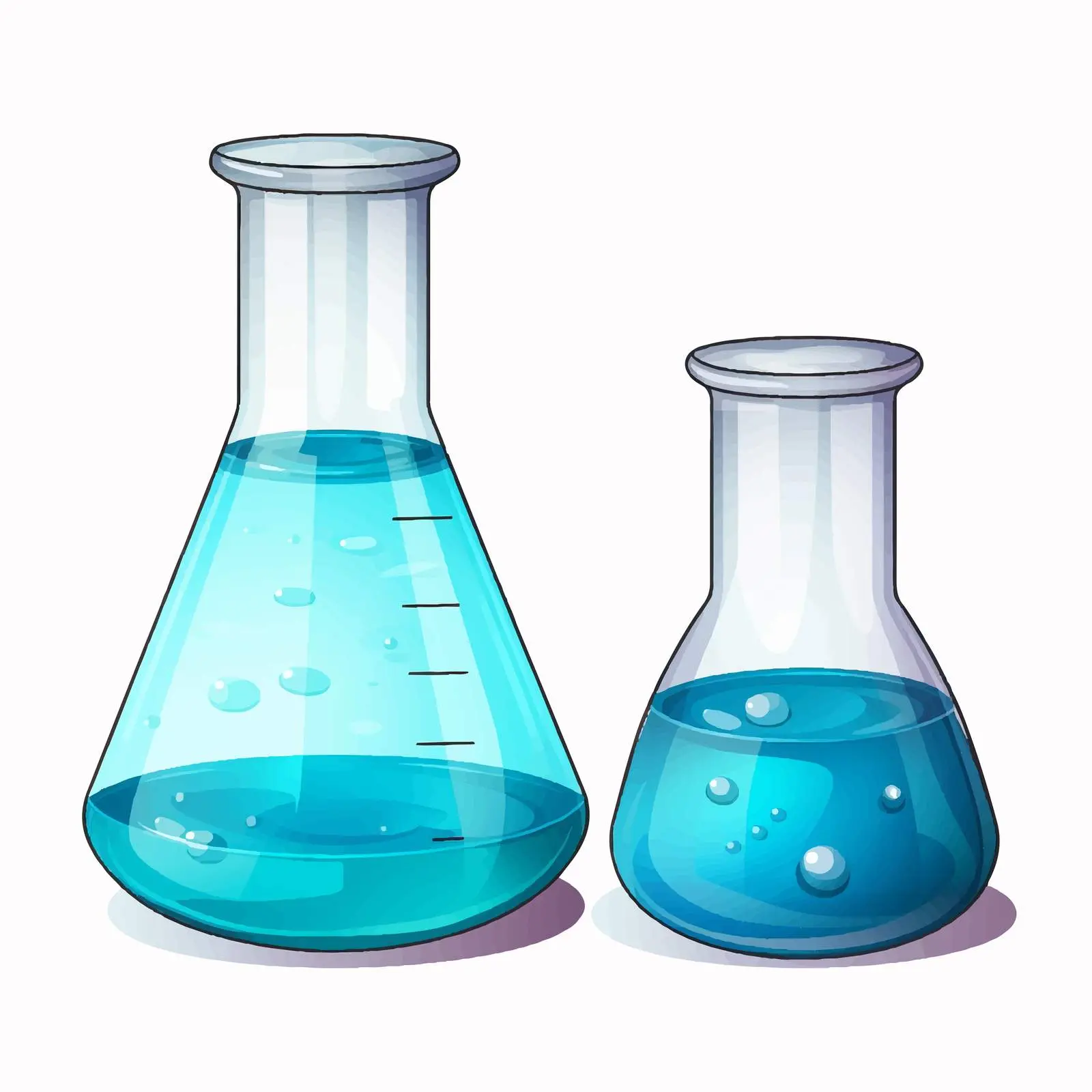 Small and Big Laboratory Beakers Illustration — free download from Dotvec