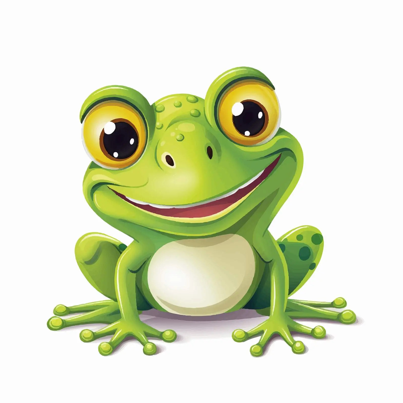 Smiling Frog Vector Illustration on White Background — free download from Dotvec