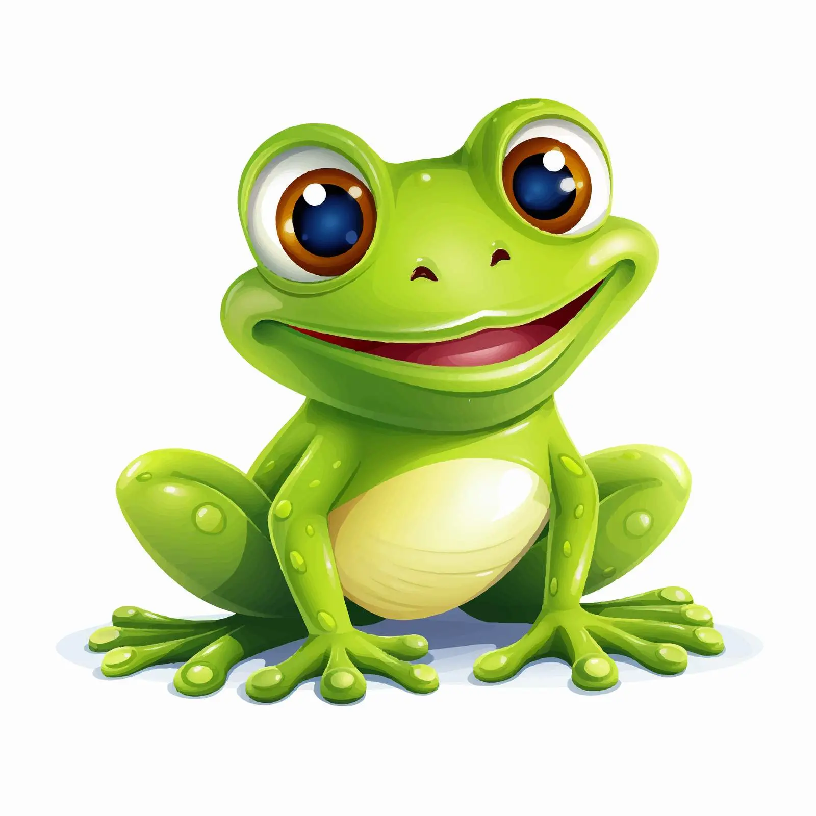 Smiling Frog Vector Illustration on White Background — free download from Dotvec