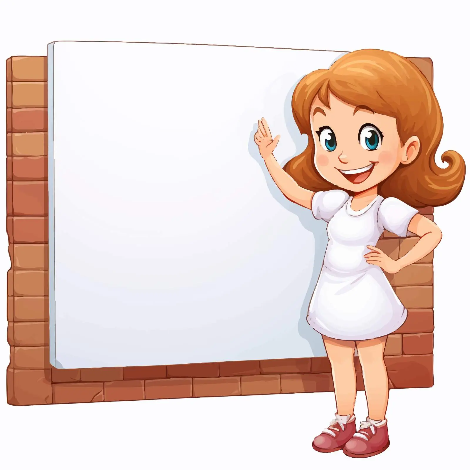 Smiling Girl with Whiteboard Illustration — free download from Dotvec