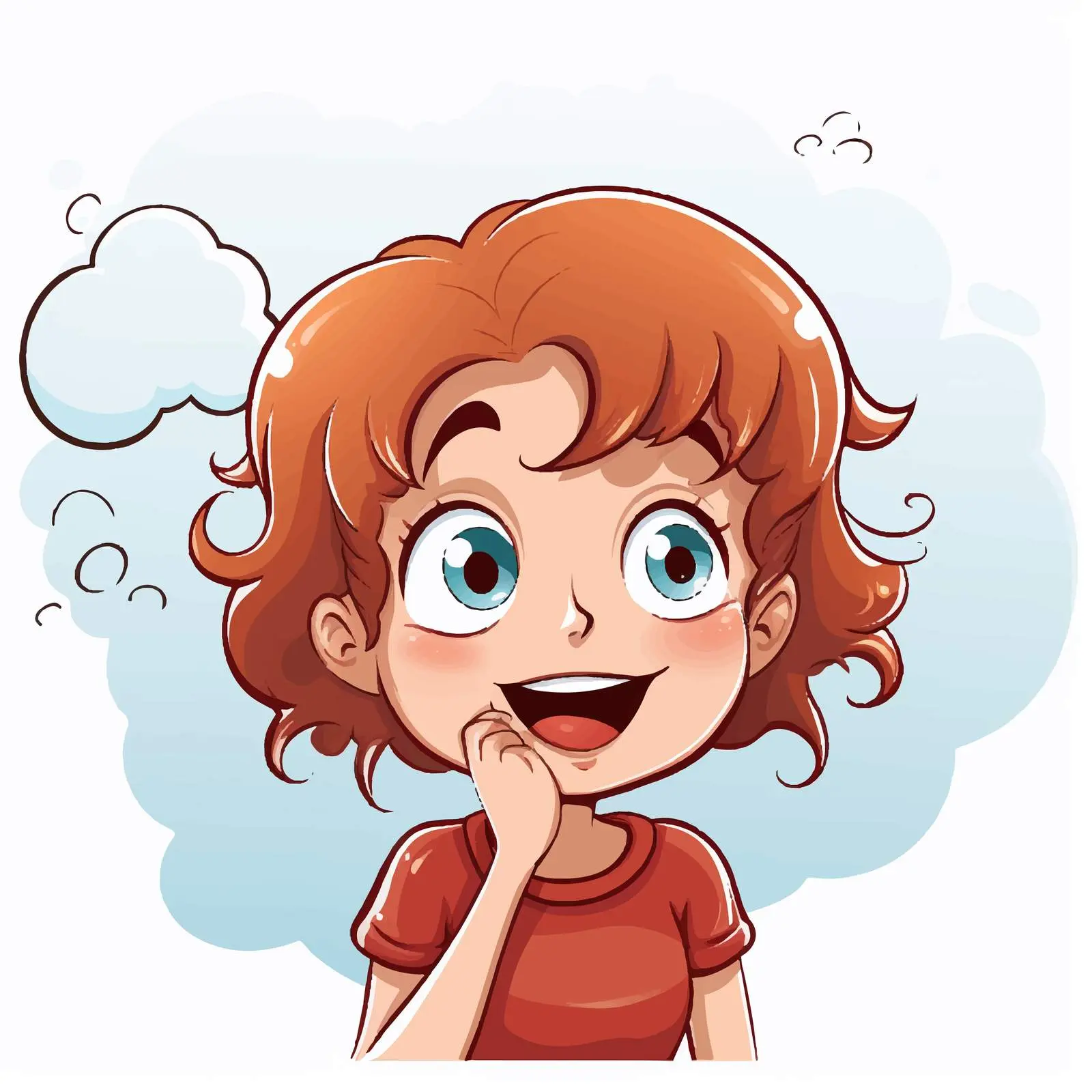 Smiling Girl with Speech Bubbles Illustration — free download from Dotvec
