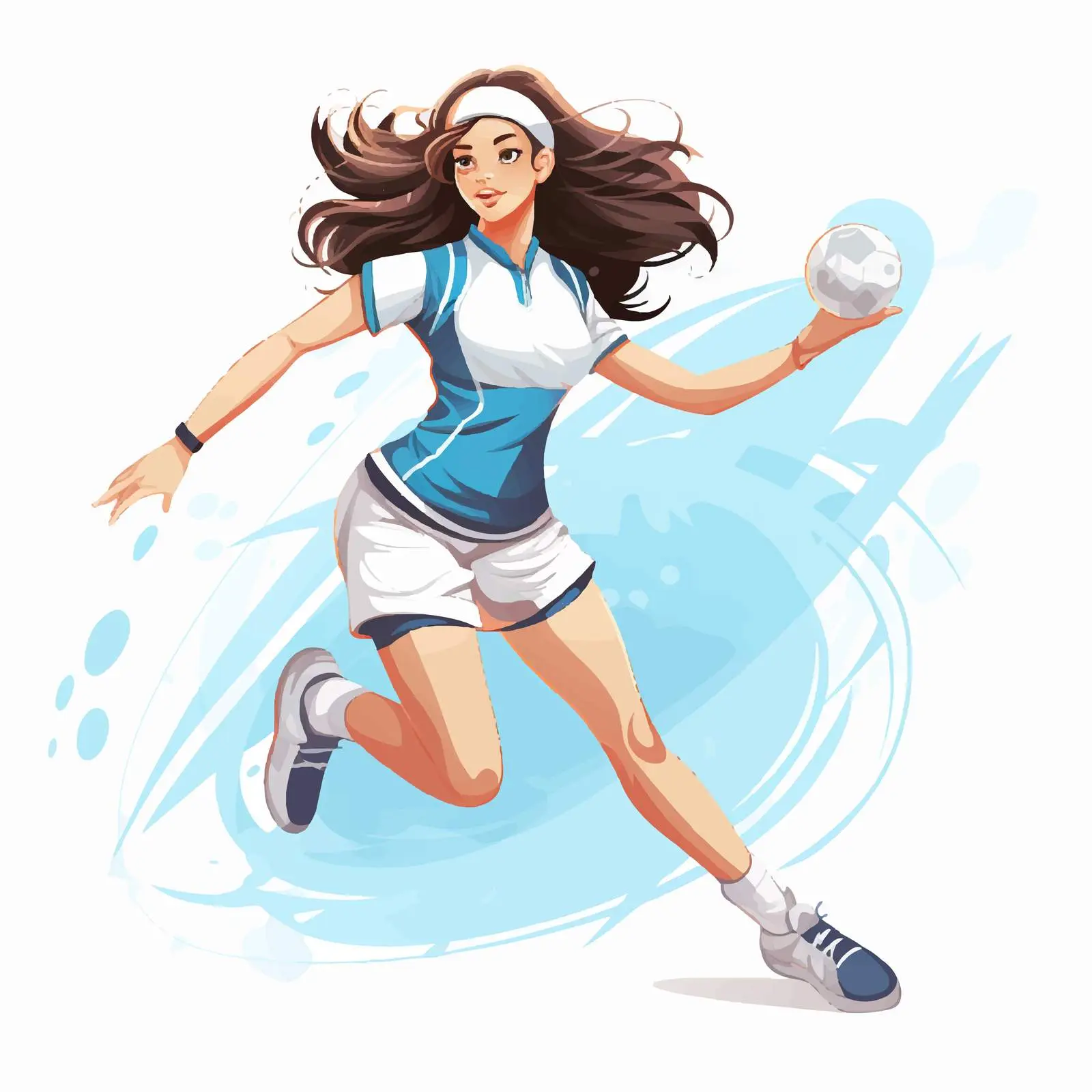 Sporty Girl Cartoon Vector Illustration — free download from Dotvec
