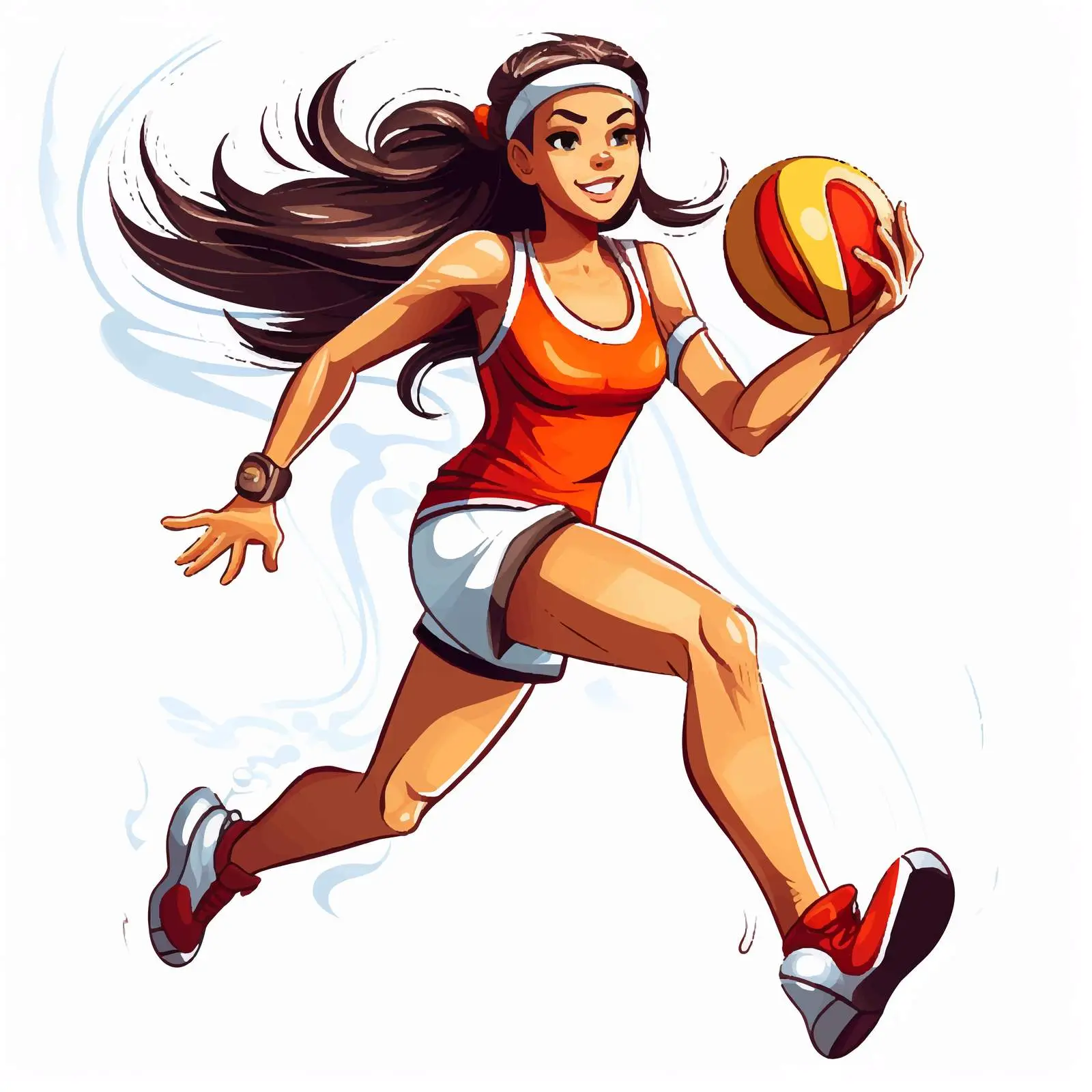 Sporty Girl Cartoon Vector Illustration — free download from Dotvec