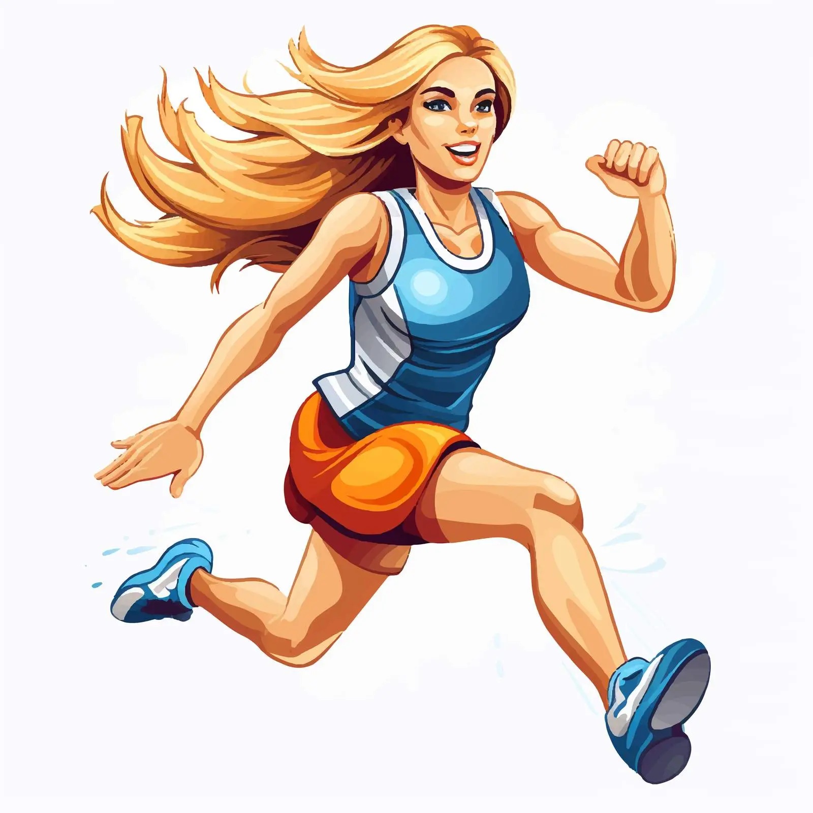 Dynamic Sports Girl Illustration on White Background — free download from Dotvec