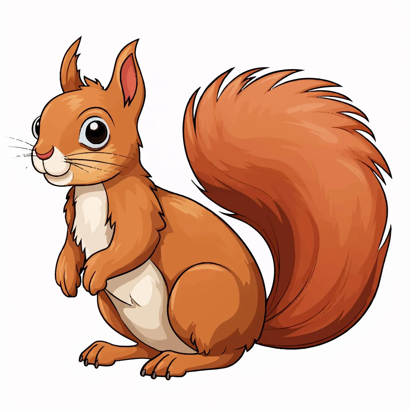 Cute Cartoon Squirrel Illustration on White Background — free download from Dotvec