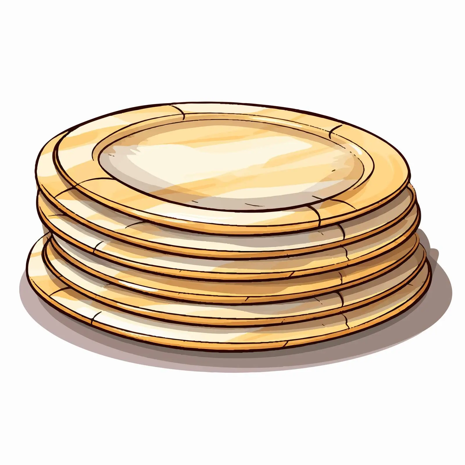 Stack of Cartoon Plates Illustration Vector Art — free download from Dotvec