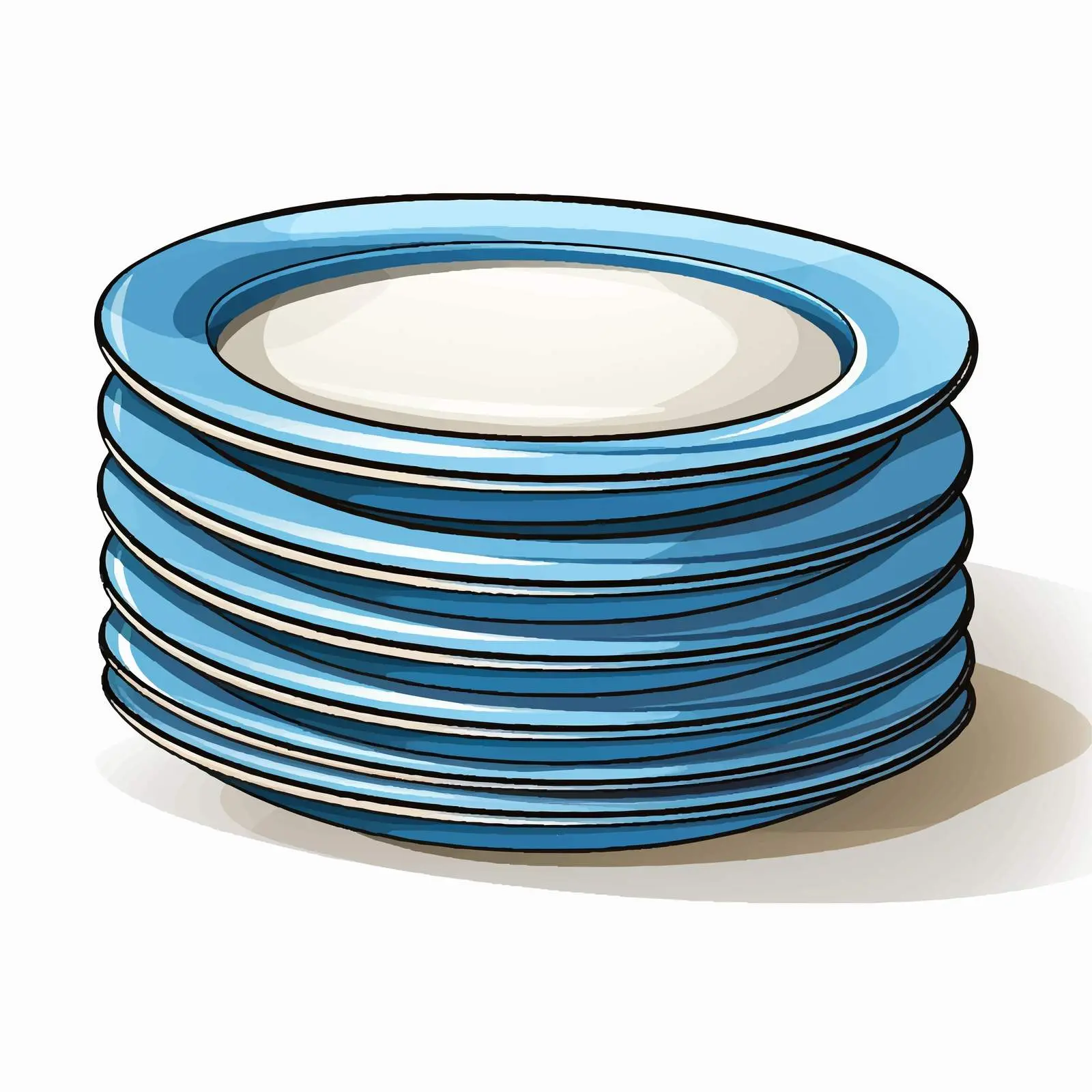 Stack of Plates Cartoon Vector Illustration — free download from Dotvec