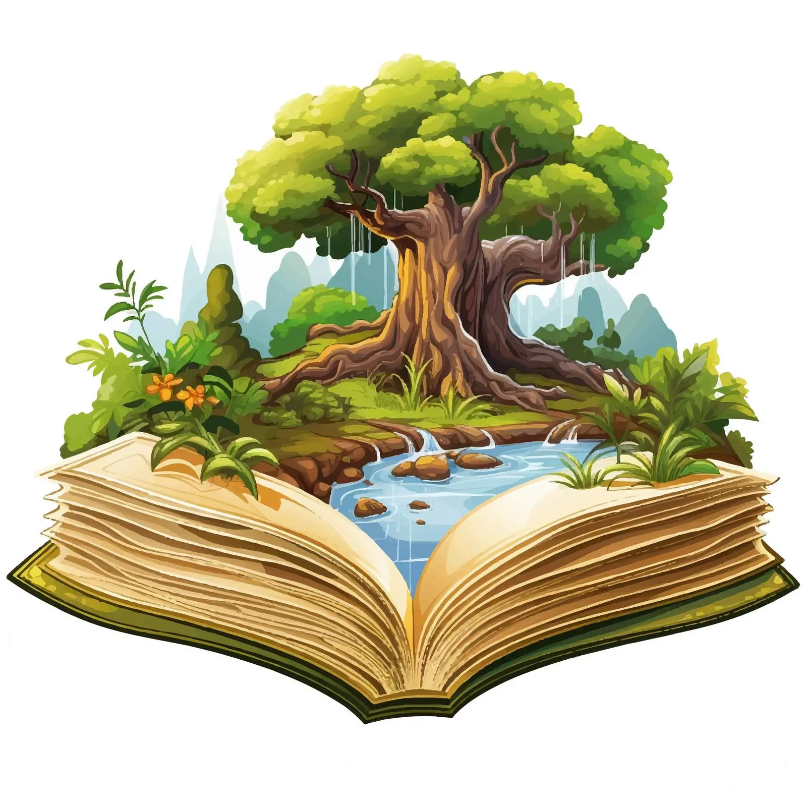 Storybook Illustration Featuring Nature's Gifts — free download from Dotvec