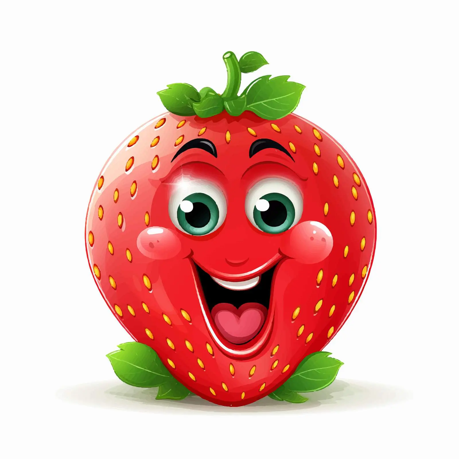Cartoon Strawberry Character with a Face — free download from Dotvec