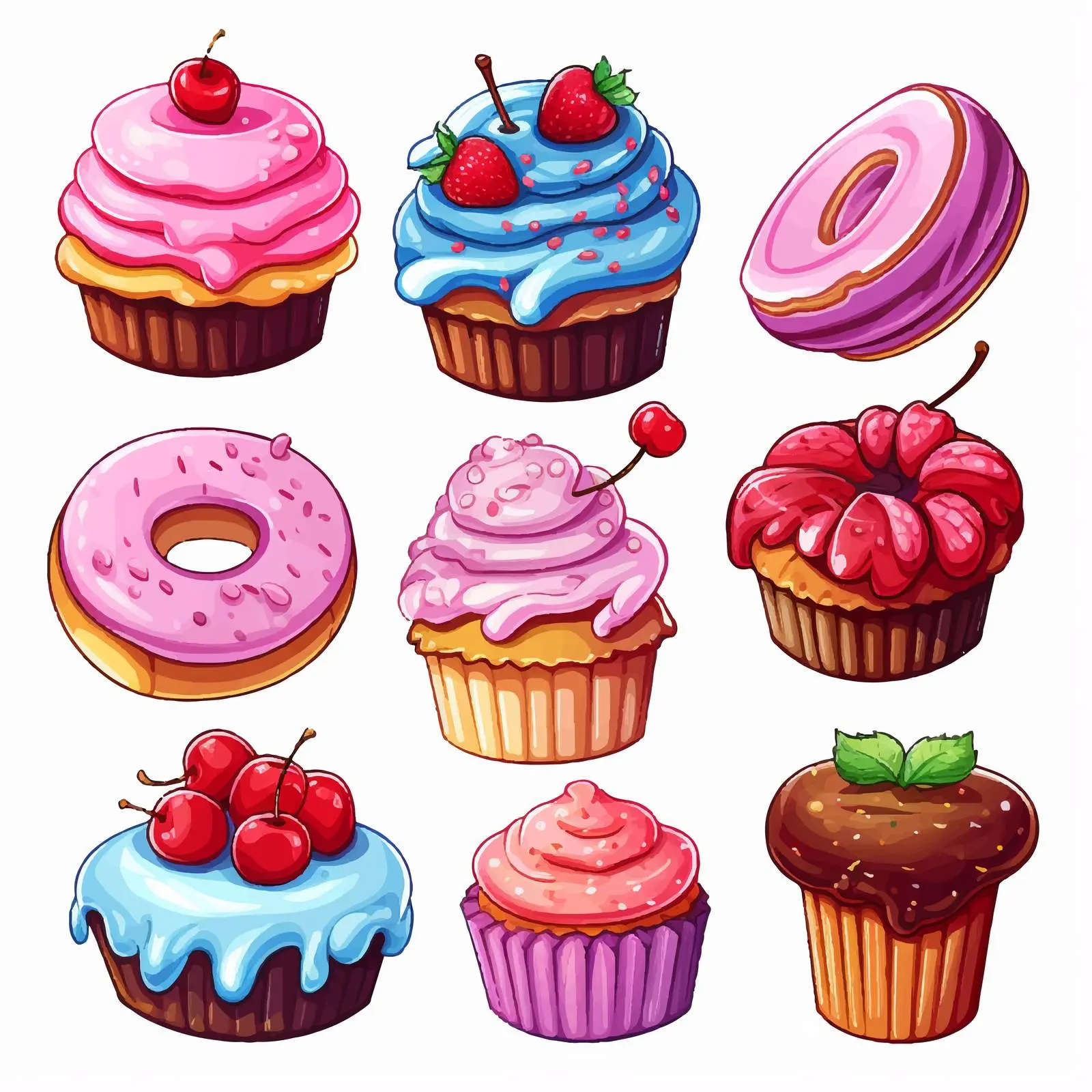 Sweet Treats Illustration on White Background — free download from Dotvec