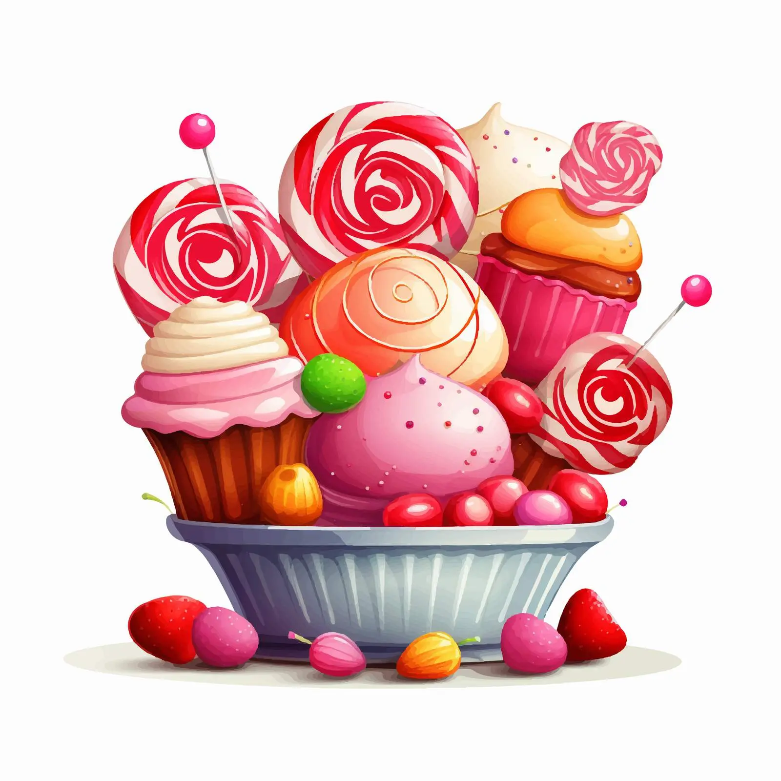 Colorful Sweets Illustration on White Background — free download from Dotvec
