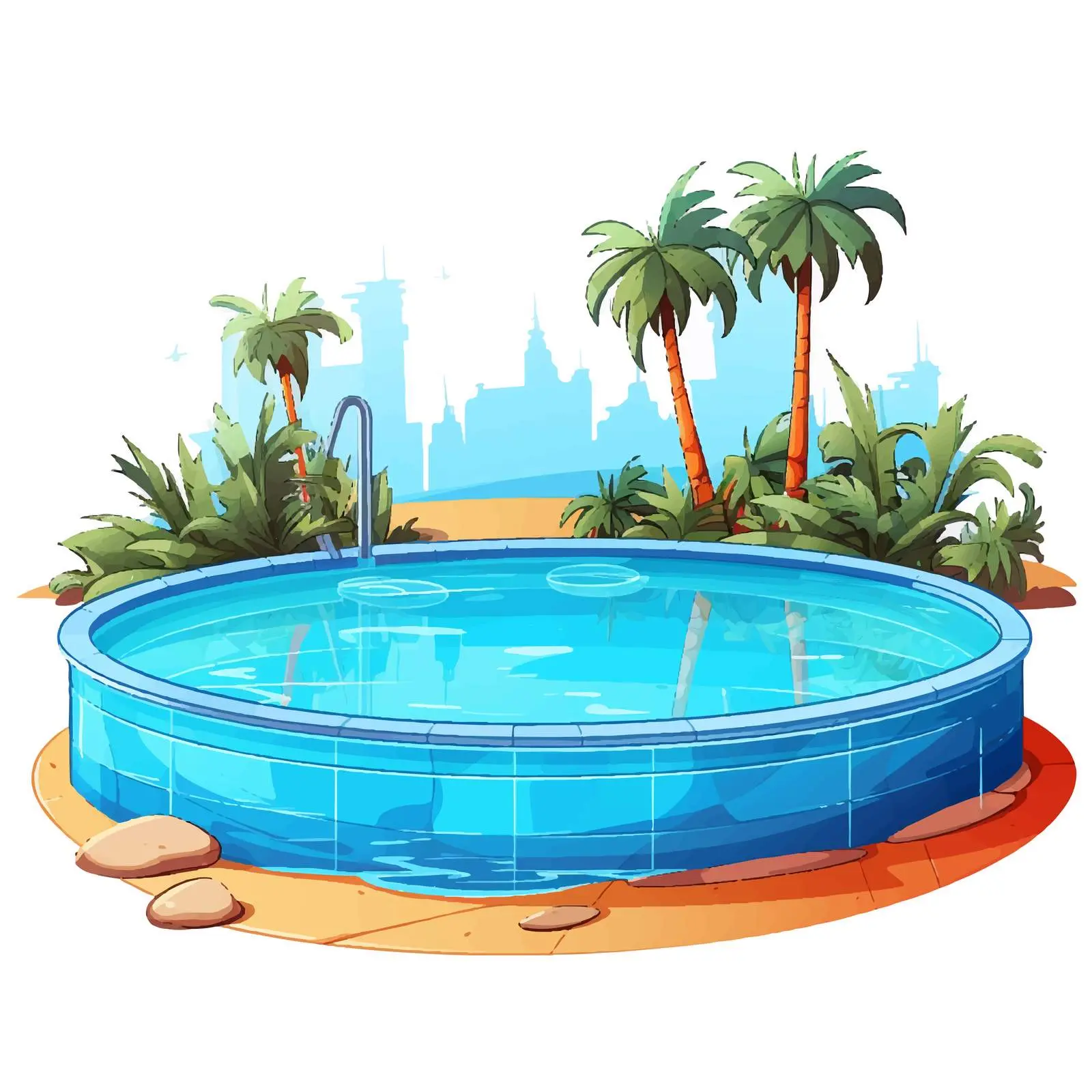 Swimming Pool Illustration on White Background — free download from Dotvec