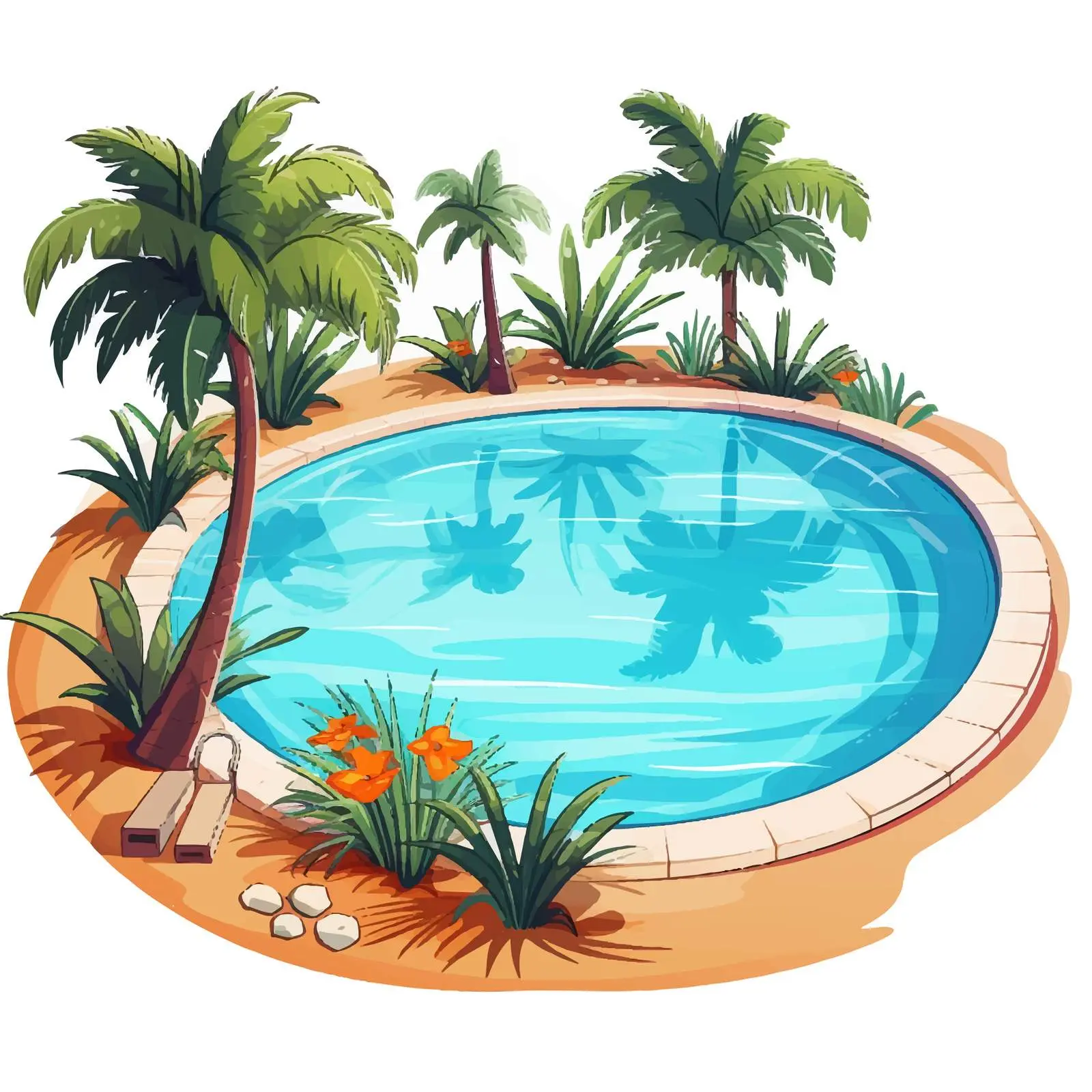 Swimming Pool Illustration on White Background — free download from Dotvec