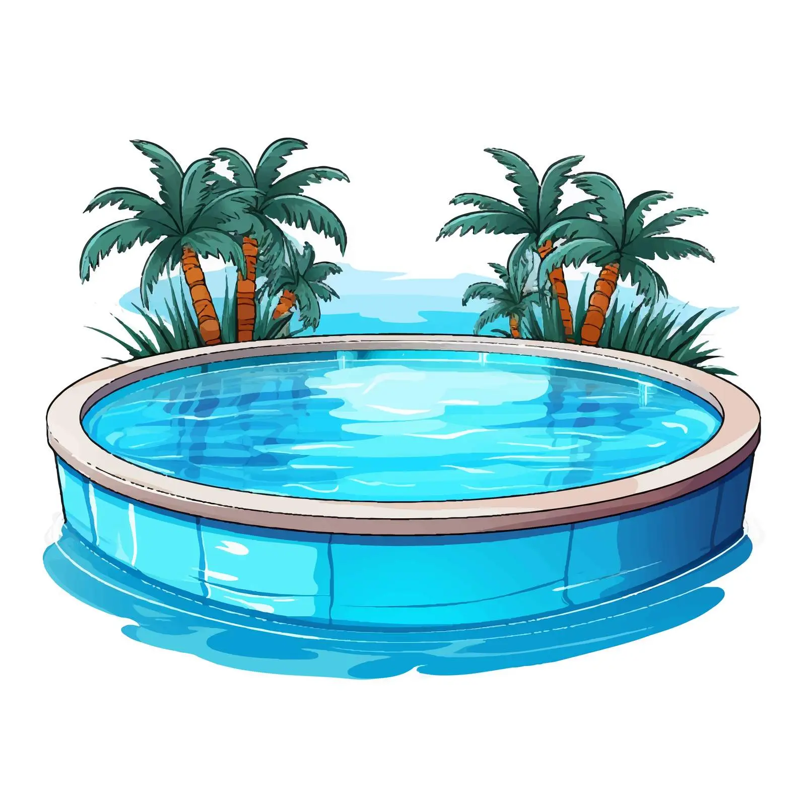 Swimming Pool Illustration on White Background – free poolside image from Dotvec