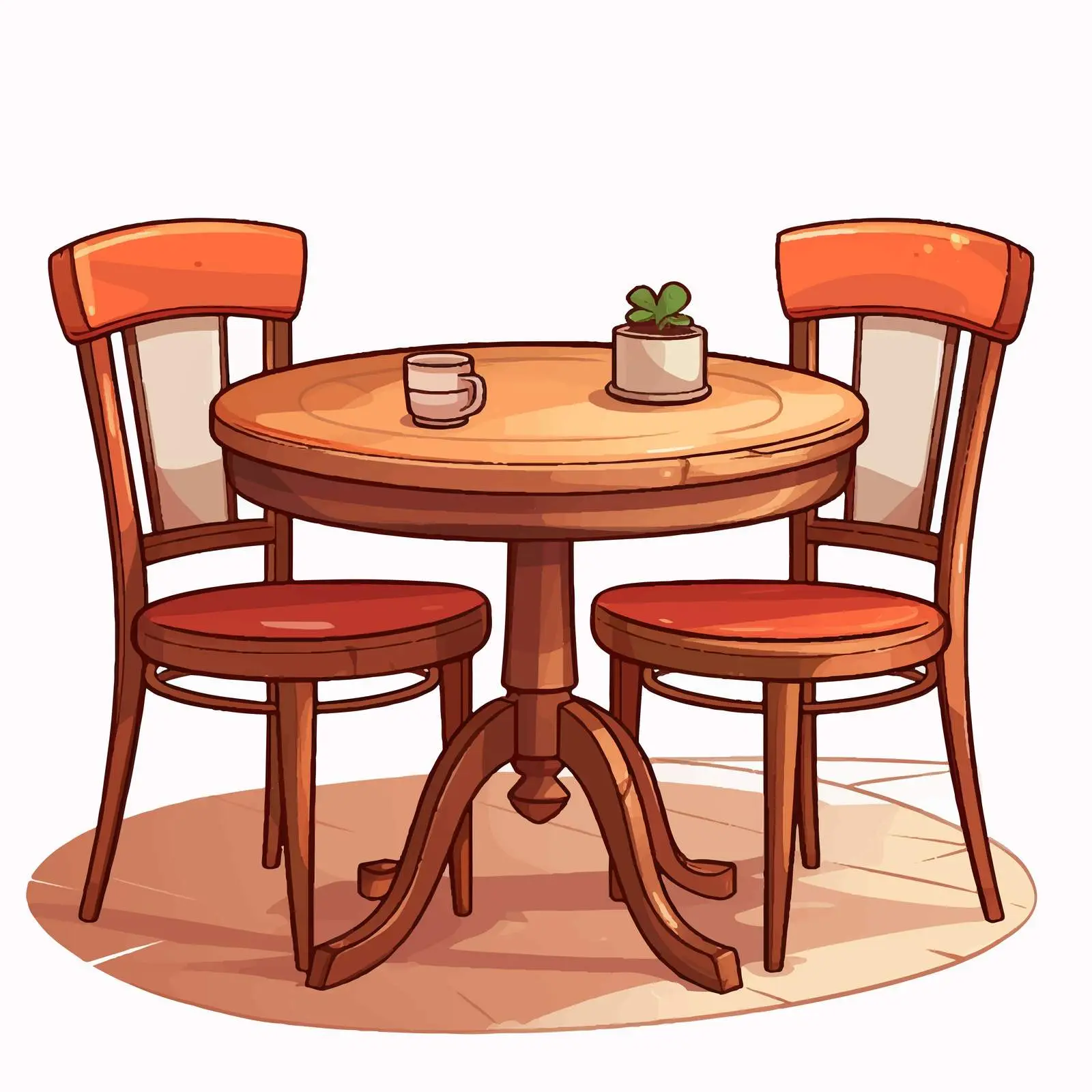 Table and Chairs Room Illustration Vector — free download from Dotvec