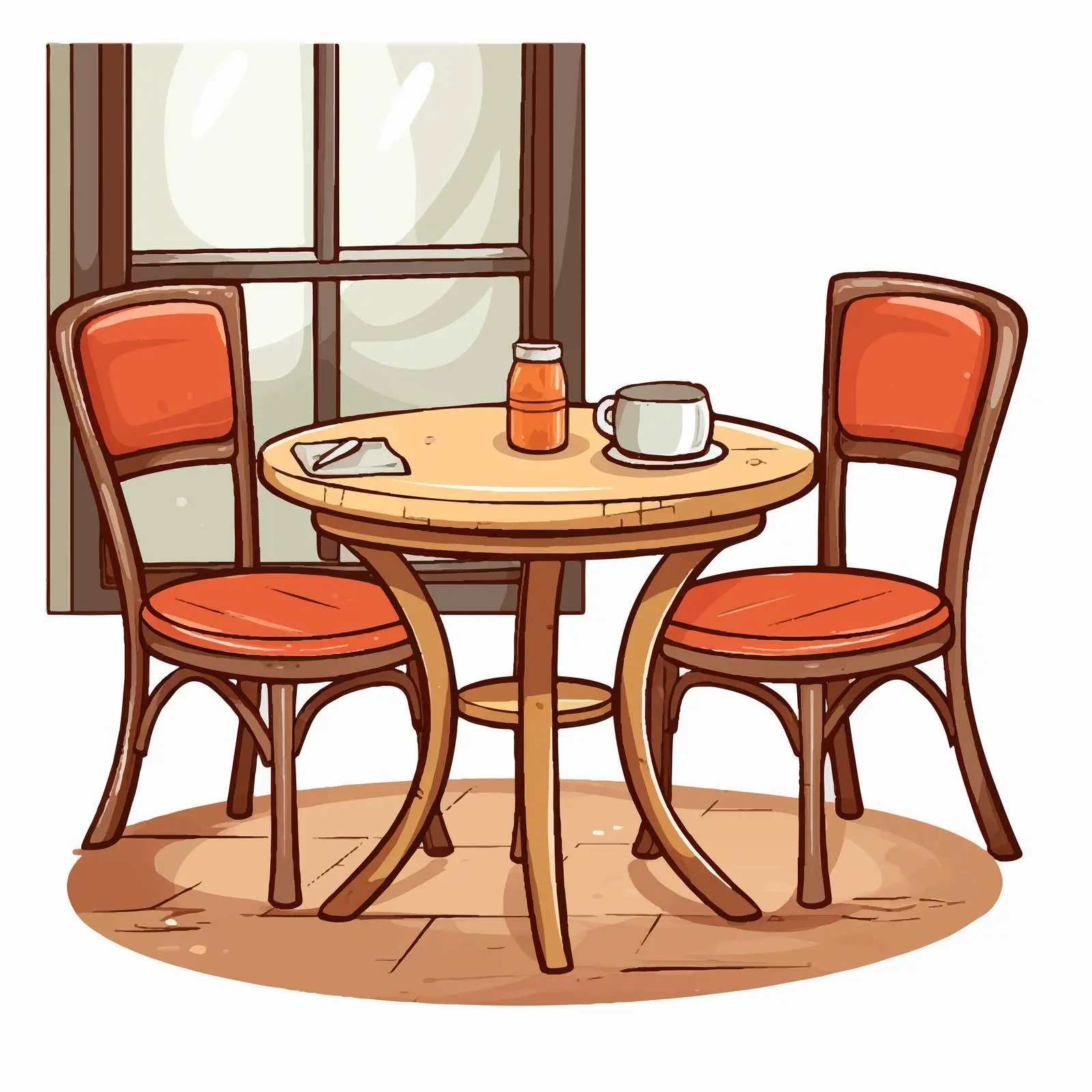 Stylish Table and Chairs Room Illustration — free download from Dotvec
