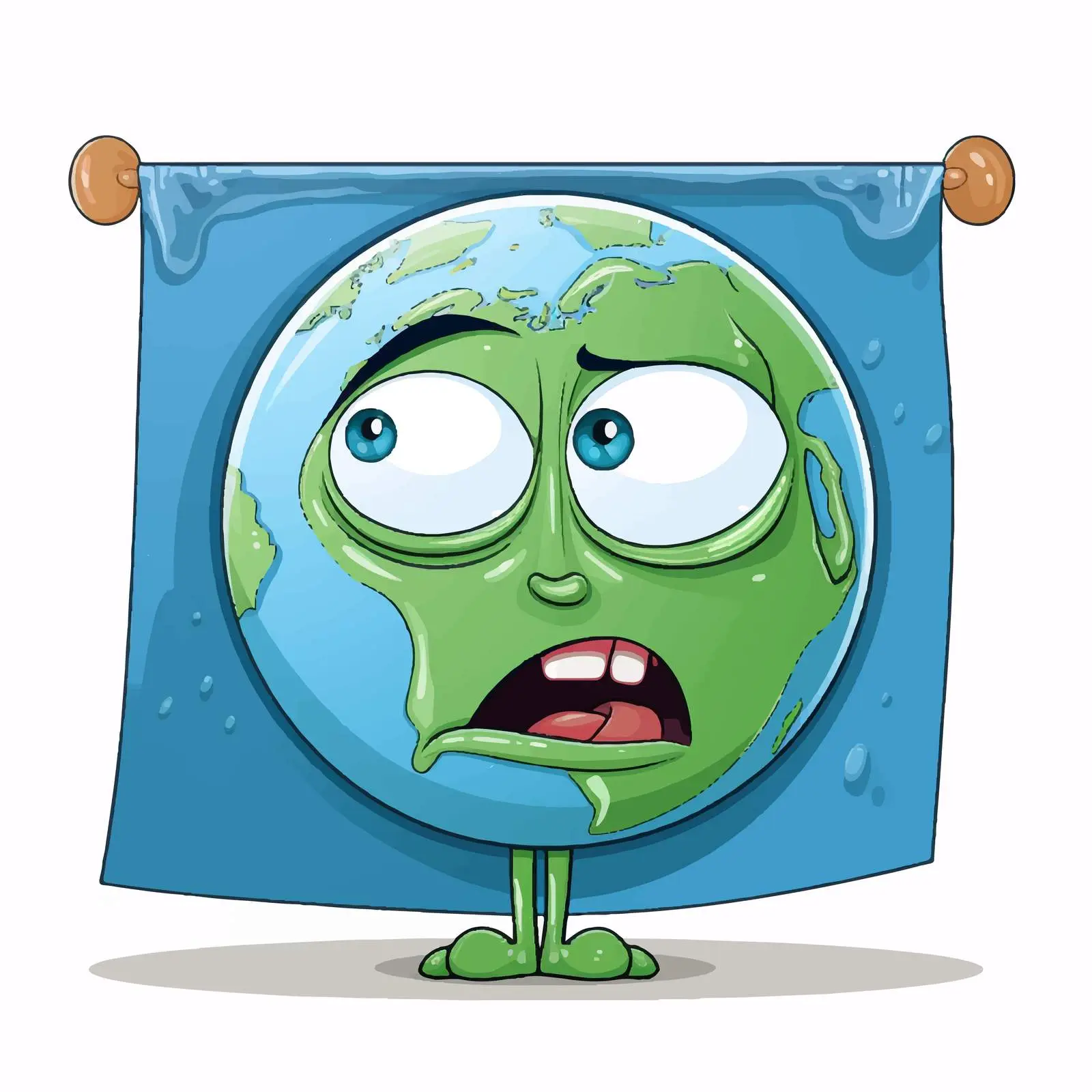 Tearful Earth Holding Awareness Banner Illustration — free download from Dotvec