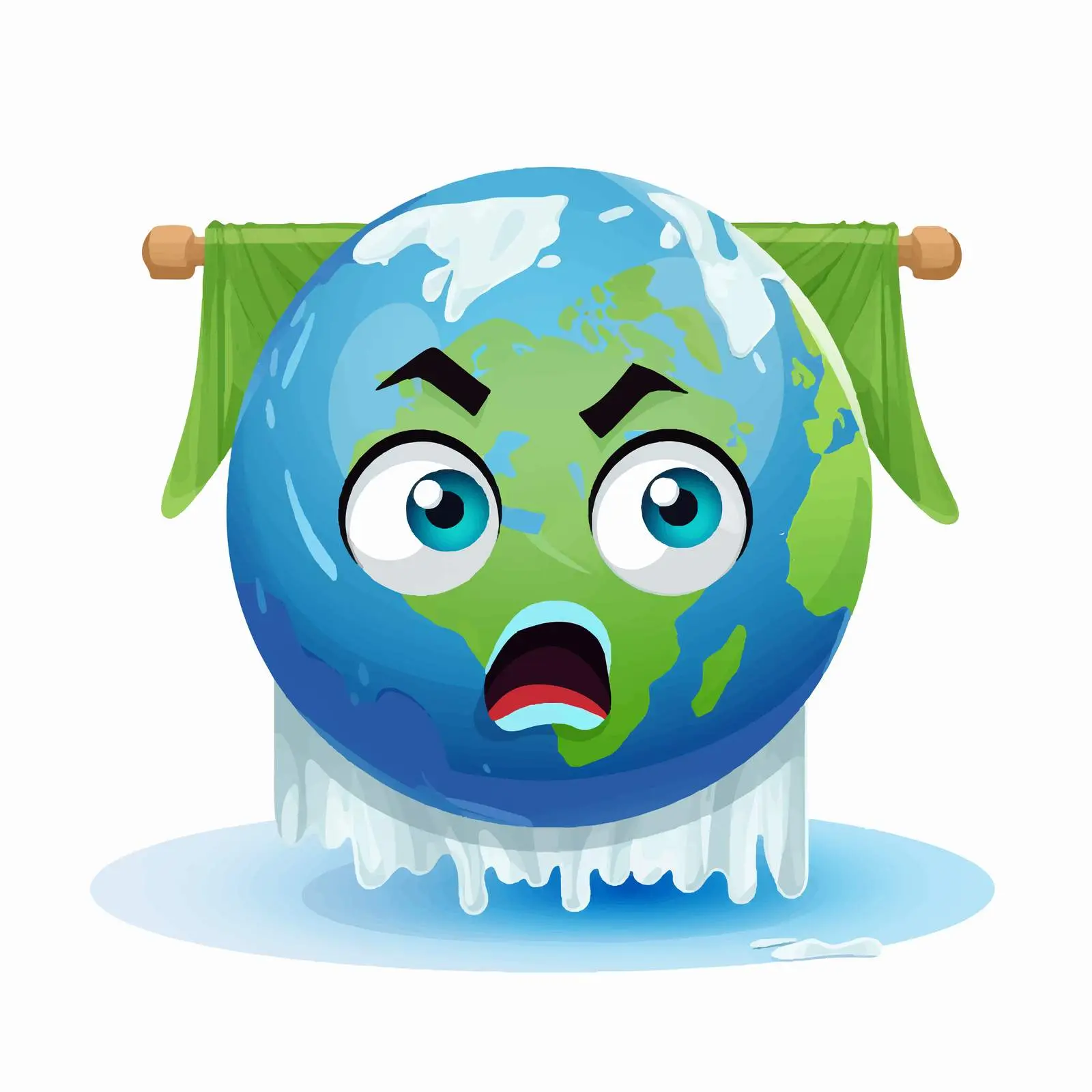 Tearful Earth Holding Awareness Banner — free download from Dotvec