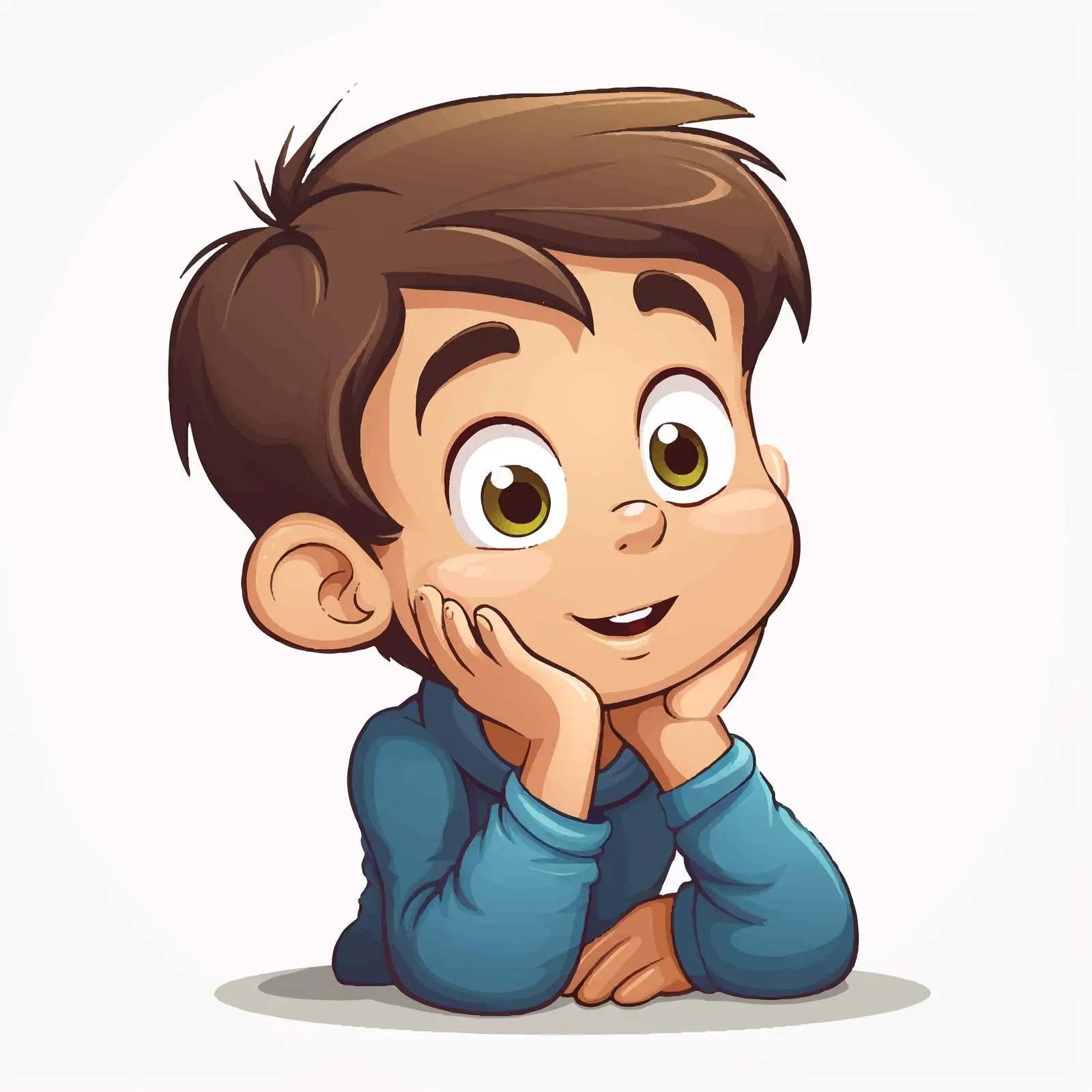 Thinking Boy Illustration on White Background — free download from Dotvec