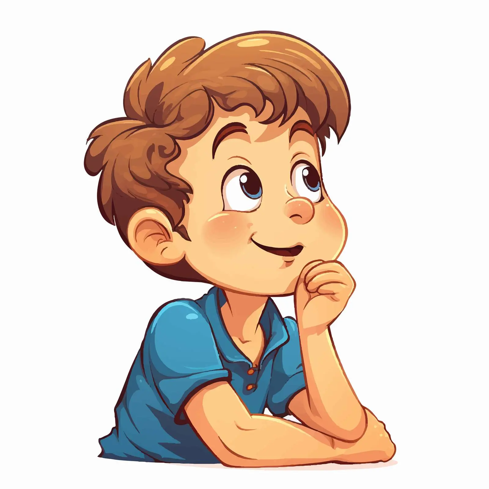 Thinking Boy Illustration on White Background — free download from Dotvec